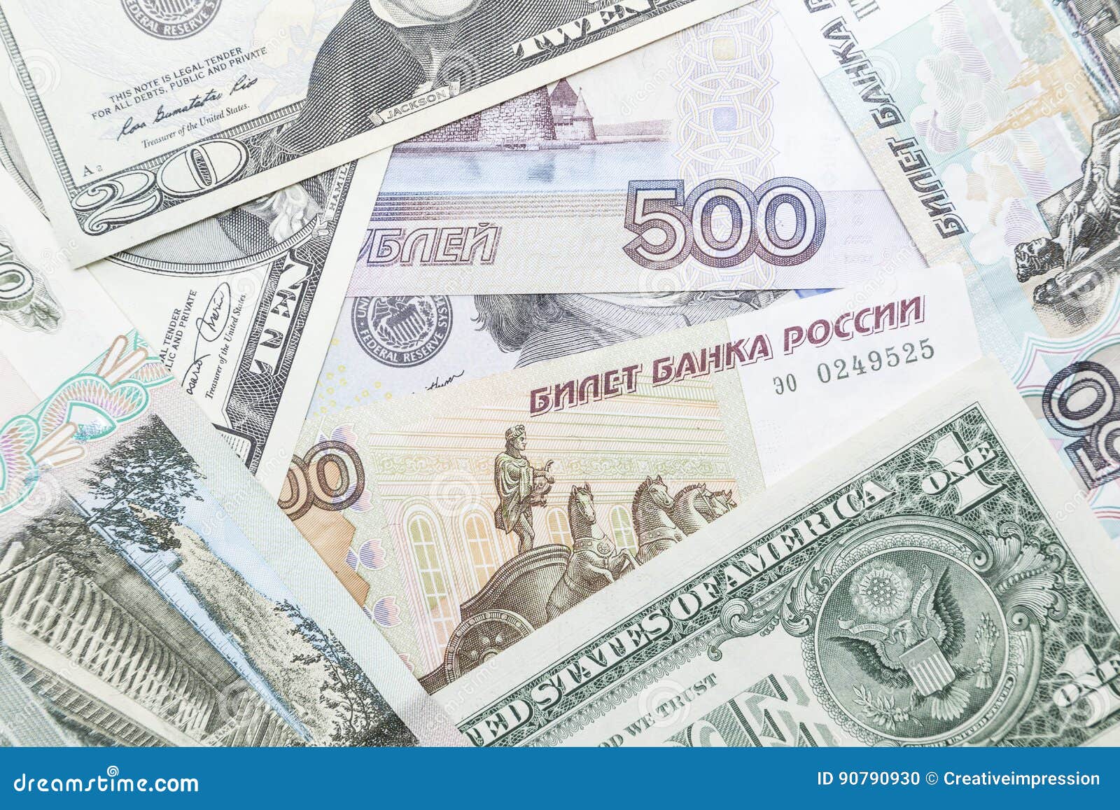 Russian Ruble and US Dollar Stock Photo Image of cash, currency 90790930