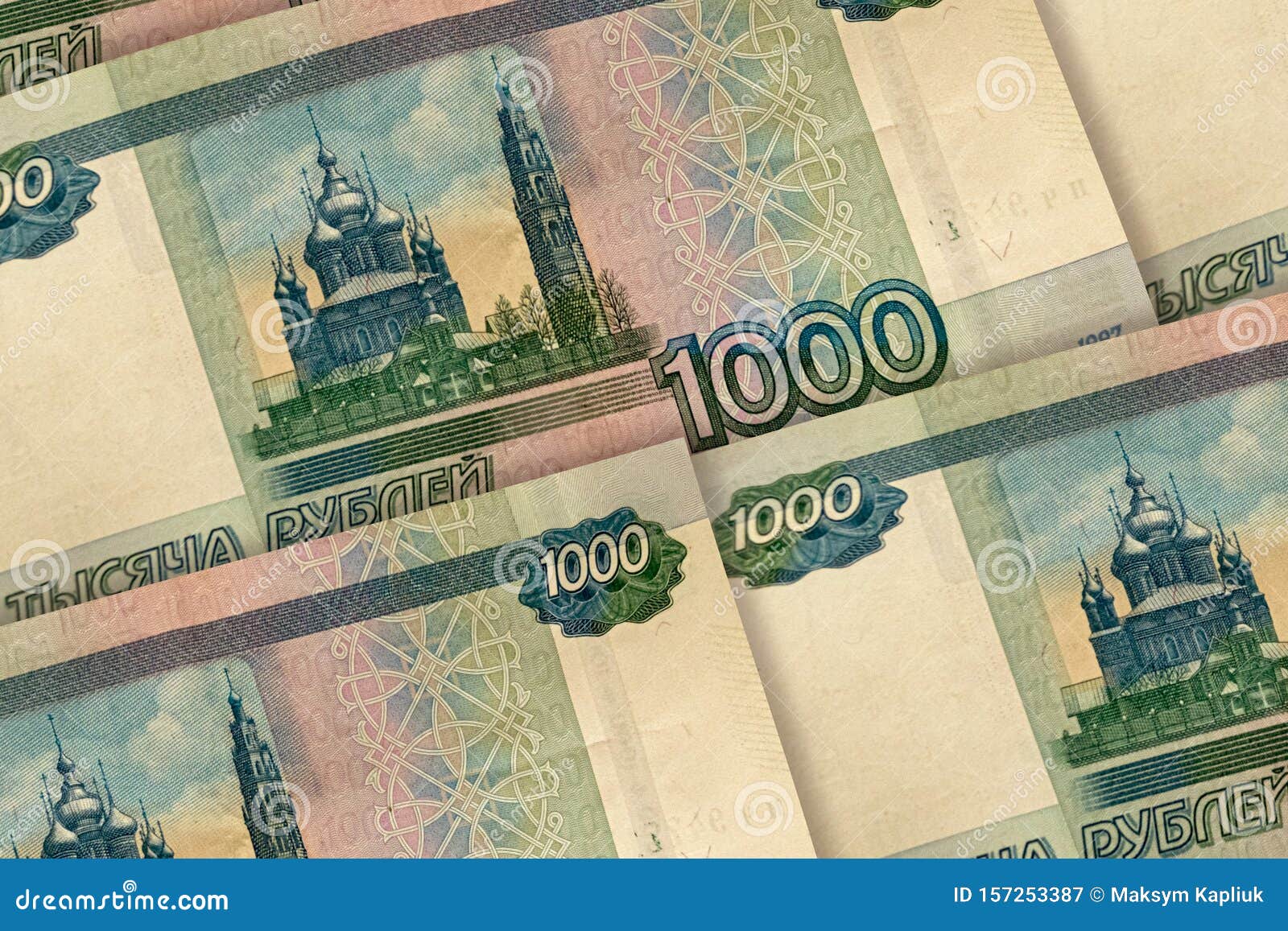Russian Rubles Banknotes Background. 1000 RUB Stock Image - Image of  dividend, payment: 157253387
