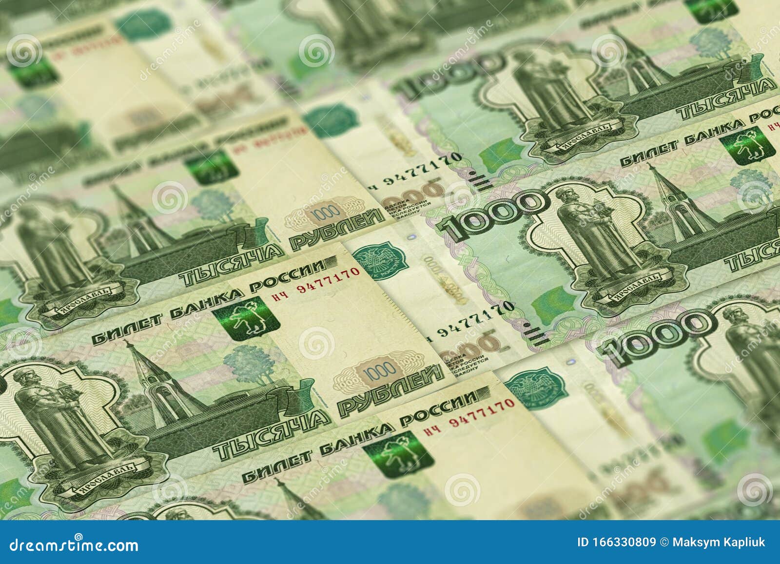 Russian Rubles Banknotes Background. 1000 RUB Stock Image - Image of  banknote, credit: 166330809
