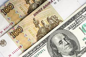 Russian Rubles And US Dollars As Background Stock Photo Image Of 
