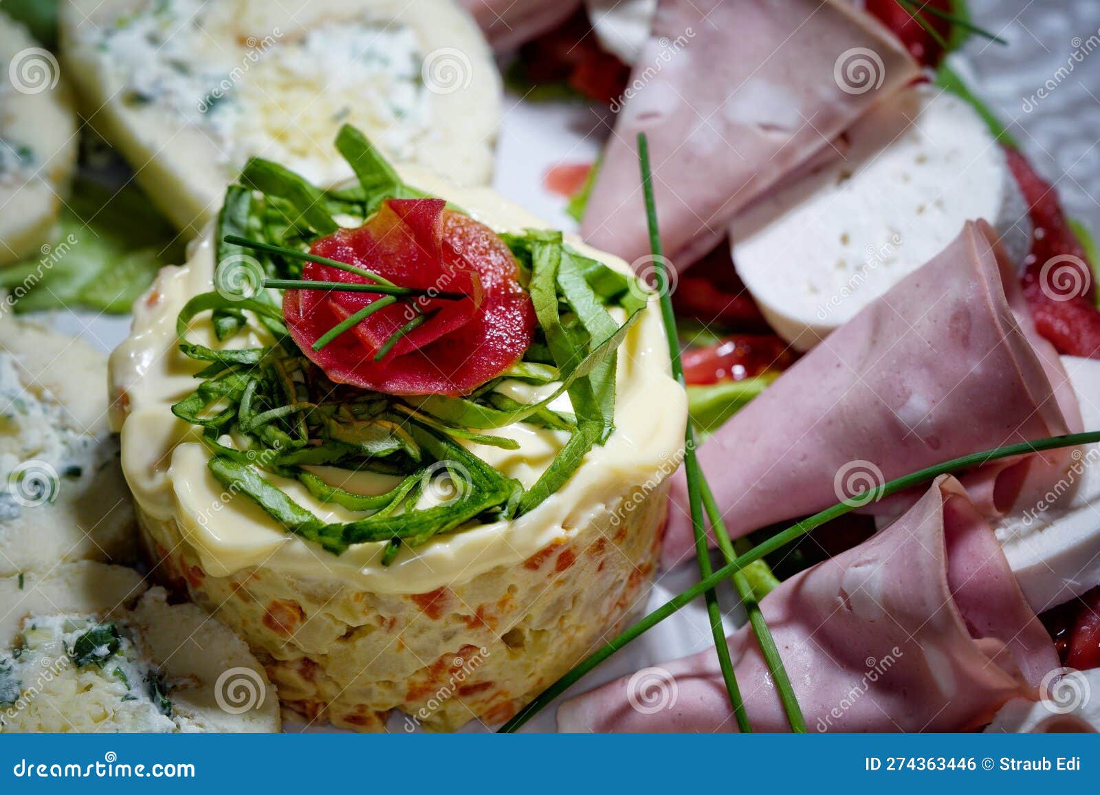 Russian Salad and Mortadella Plate Stock Photo Image of salad, closeup 274363446