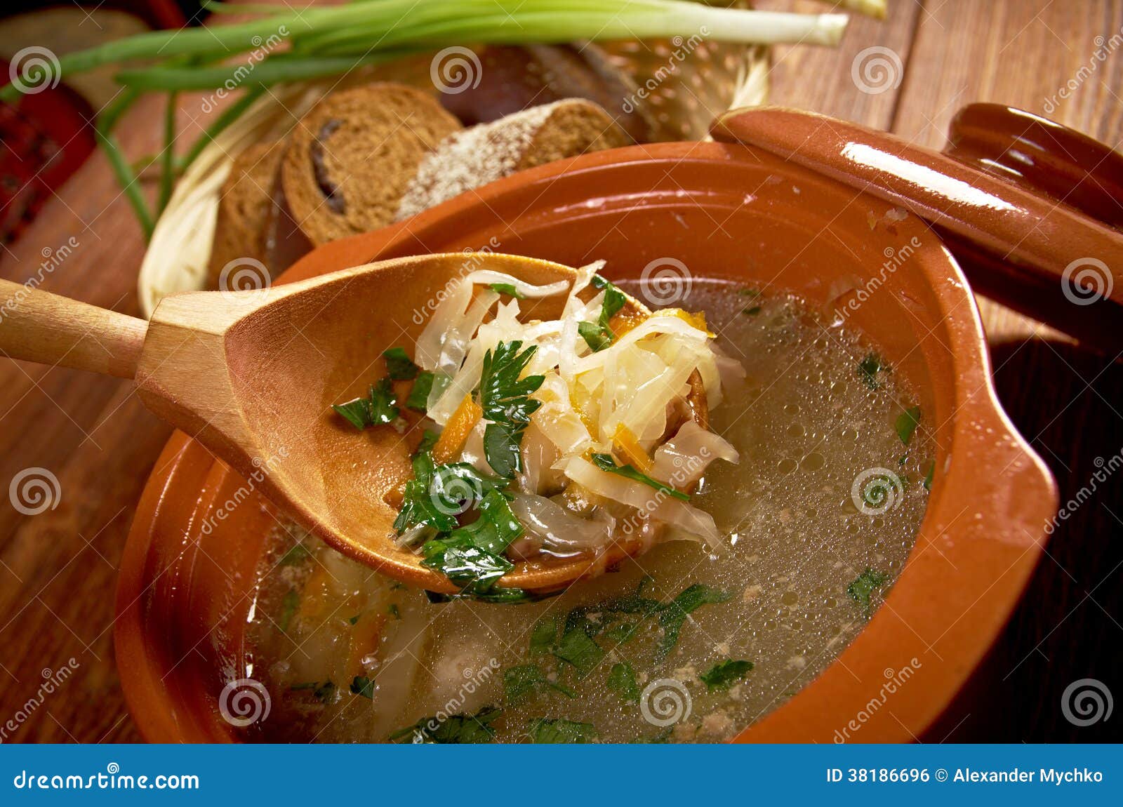 Russian Sauerkraut Soup Stchi Stock Photo Image of bowl, lunch 38186696