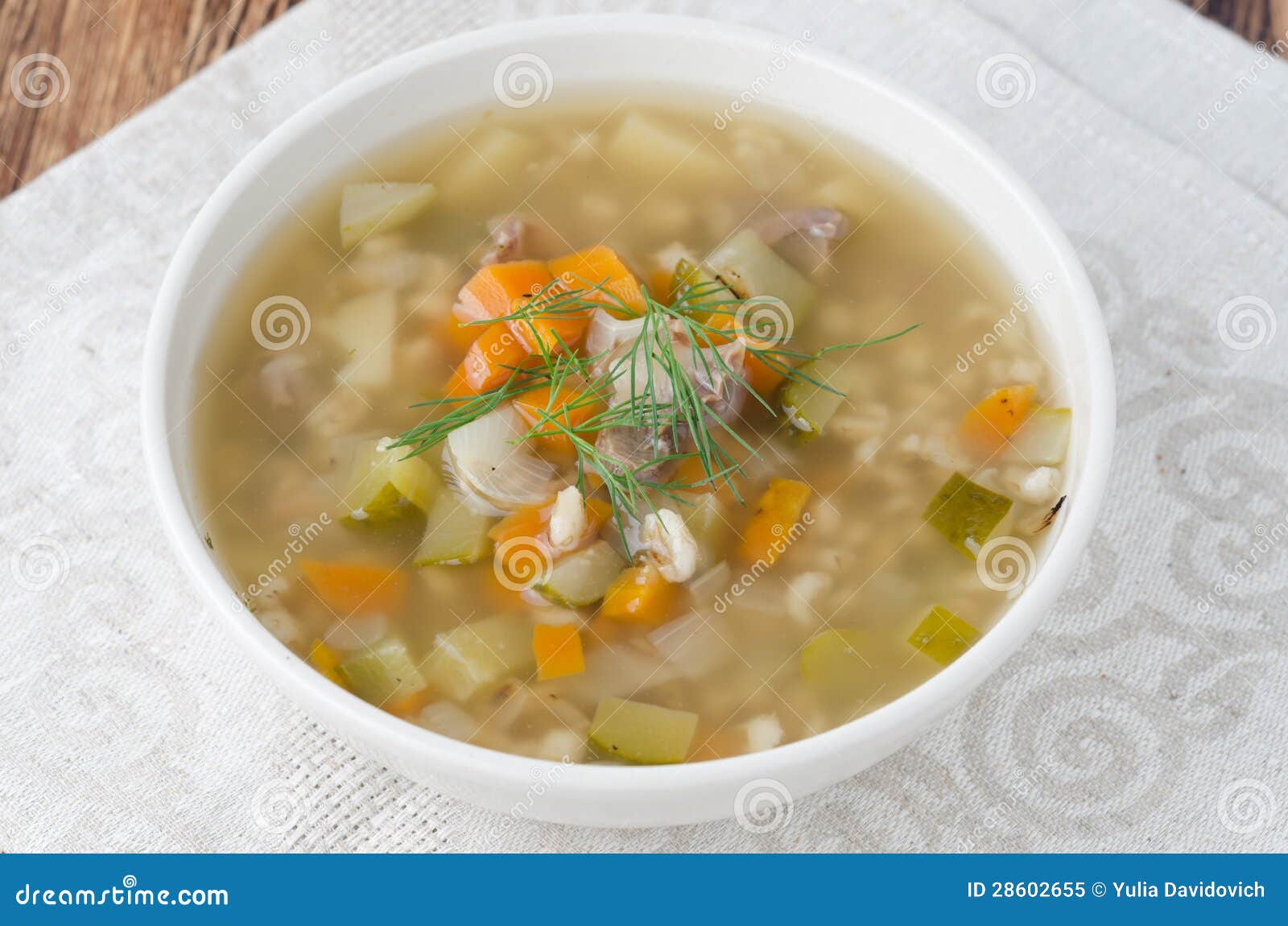 Russian Soup Rassolnik with Chicken Gizzards and Barley, Top Vie Stock ...