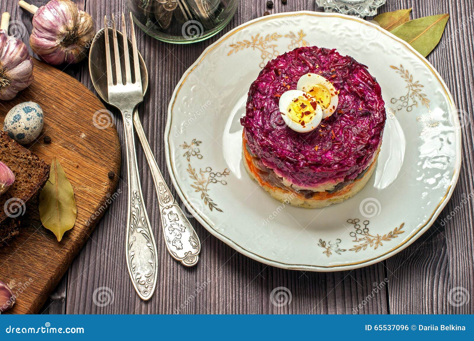 Russian Traditional Food. Herring Under a Fur Coat Stock Photo Image