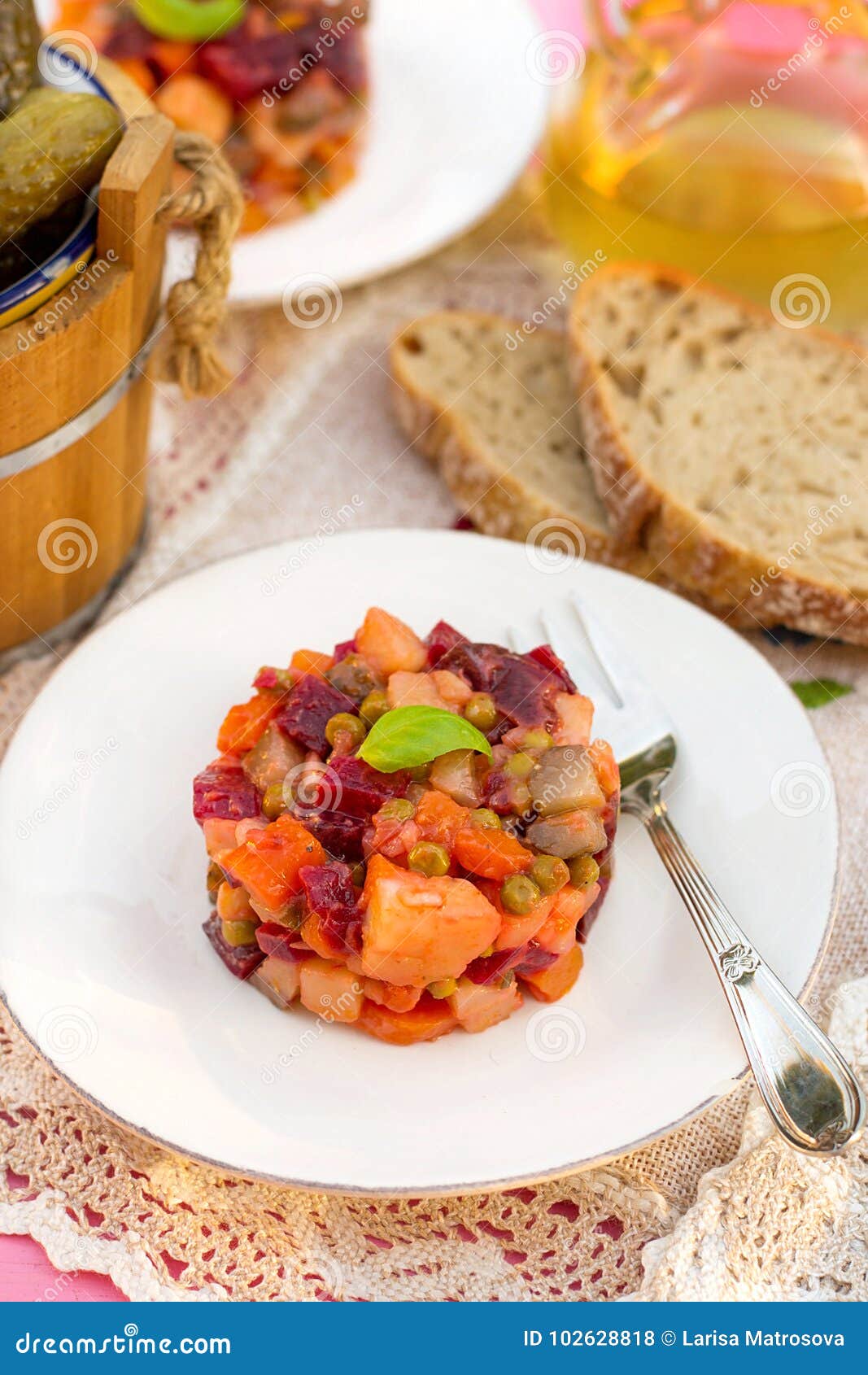 Russian Traditional Vegetable Salad Vinegret with Beetroots, Pot Stock ...
