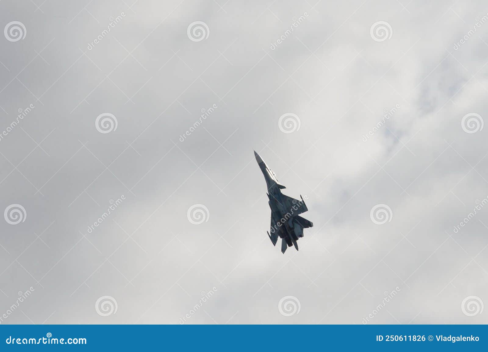 russian two-seat twin-engine super maneuverable deck-mounted multi-purpose fighter su-30cm flanker-c in the sky at  internationa
