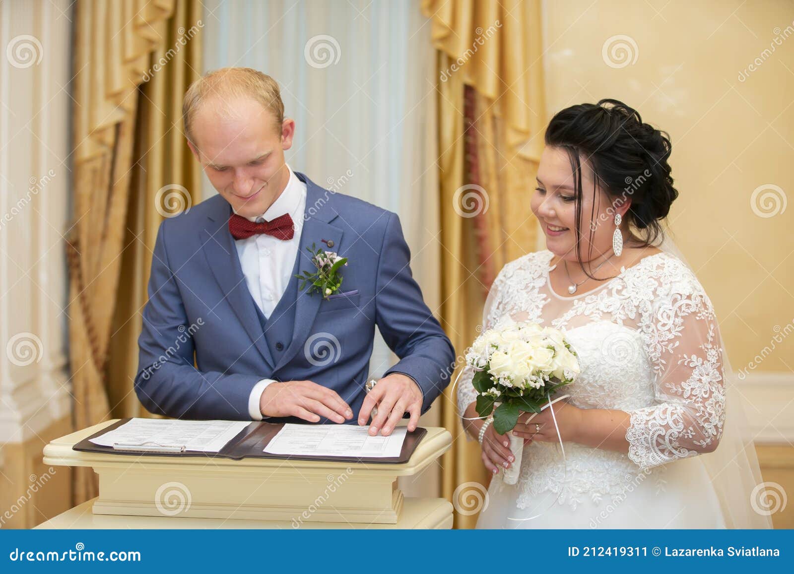 Russian Wedding Ceremony In The Registry Office Stock