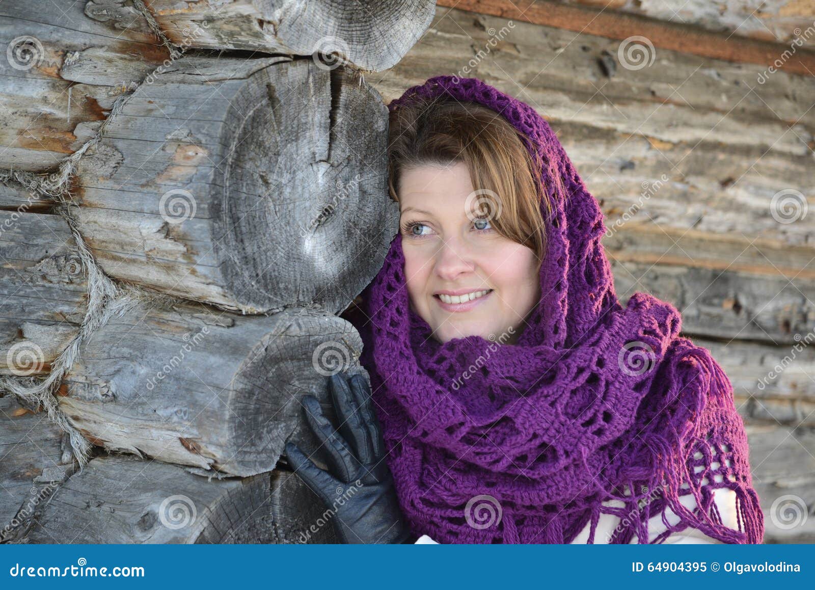 The Russian Woman In Shawl Warms Hands Near An Stock Image Image Of