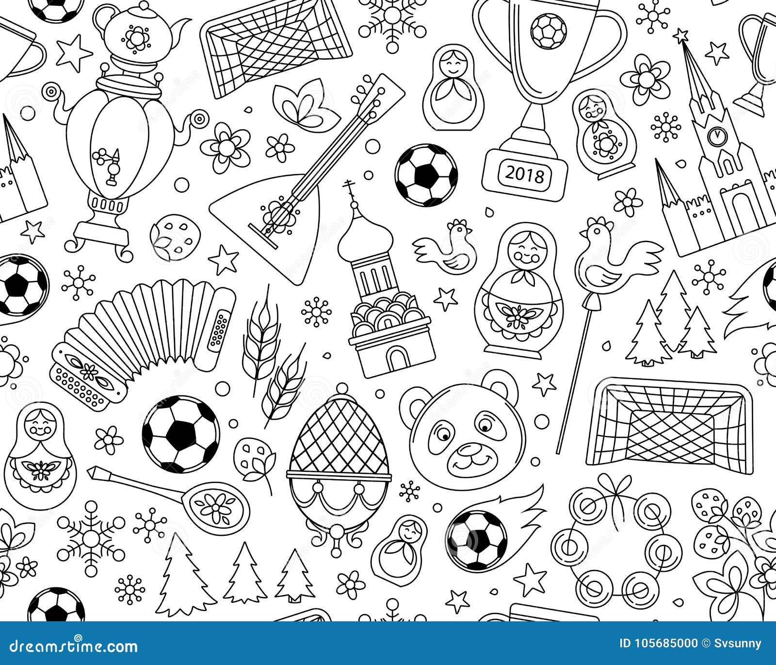Download Russian World Cup Soccer Football Championship 2018 Seamless Background Pattern Stock Vector ...