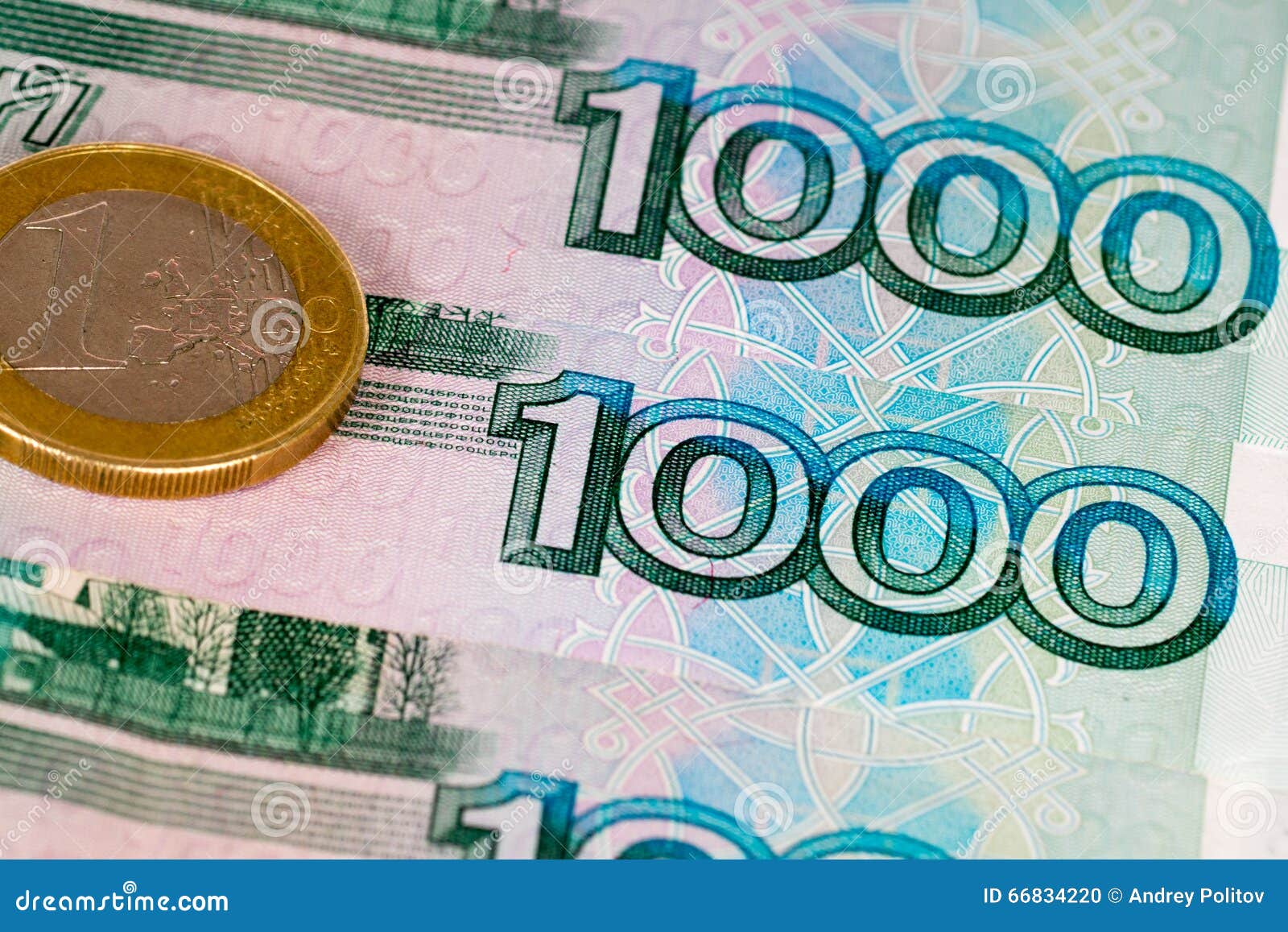 1000 Russische Rubel Und 1 Euro Stockfoto Bild Von 1000 Rubel 6642