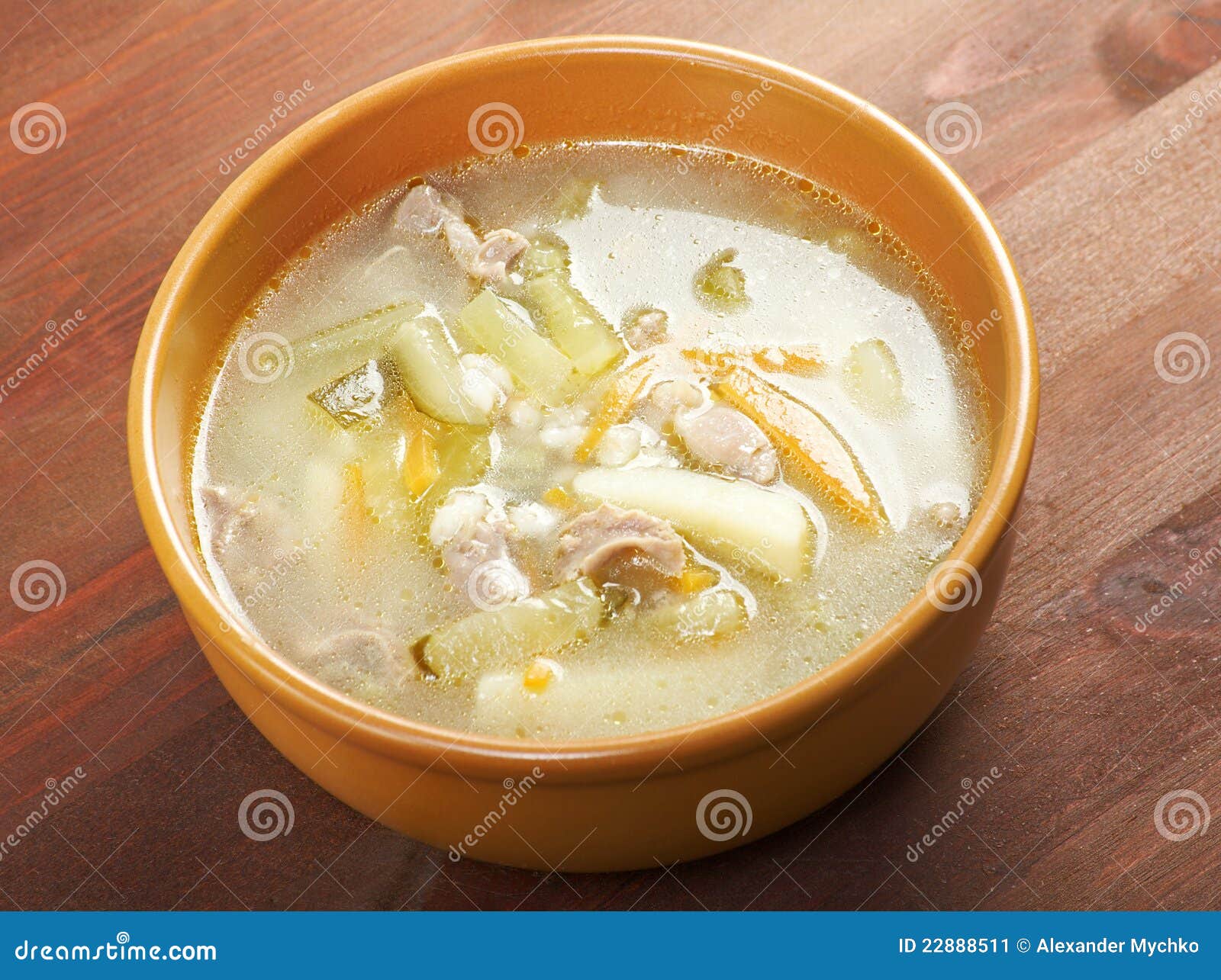 Russische Traditionsuppe Rassolnik Stockbild - Bild von gurken ...