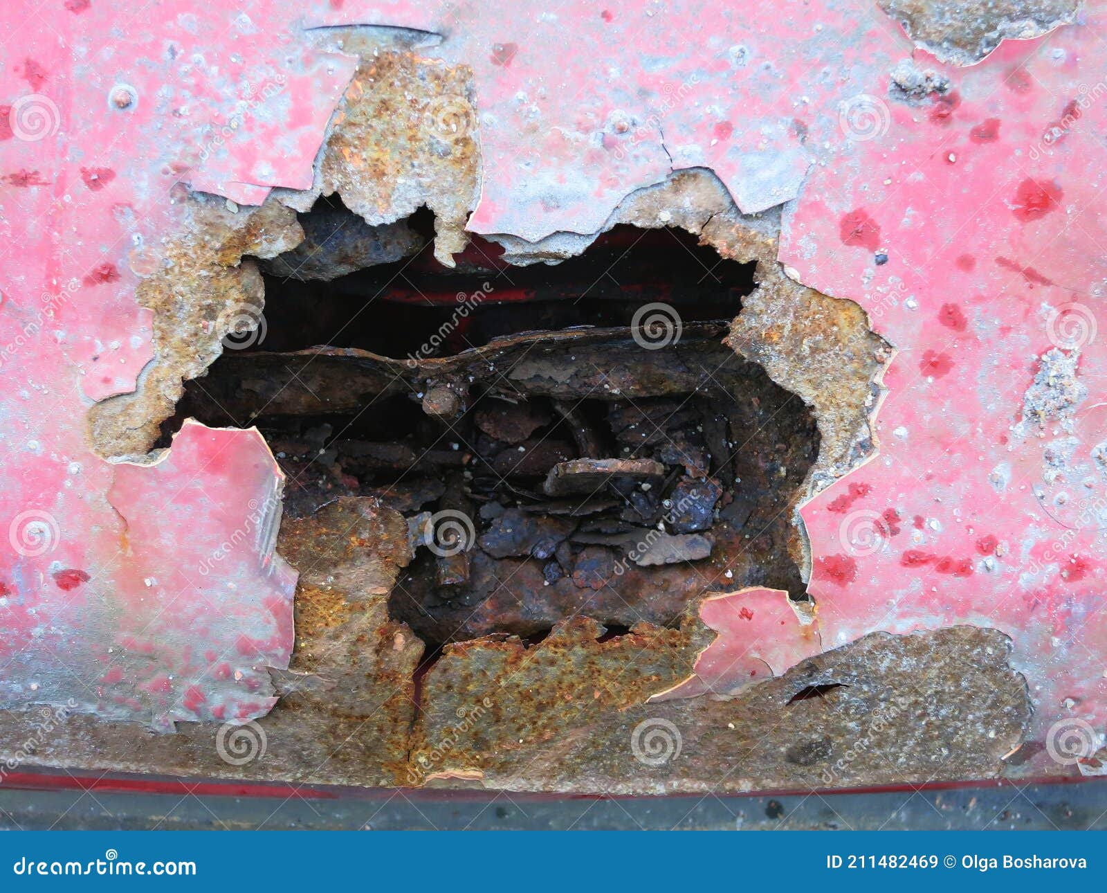 Rust in the Hood of a Red Car Stock Image Image of hood, dirty 211482469