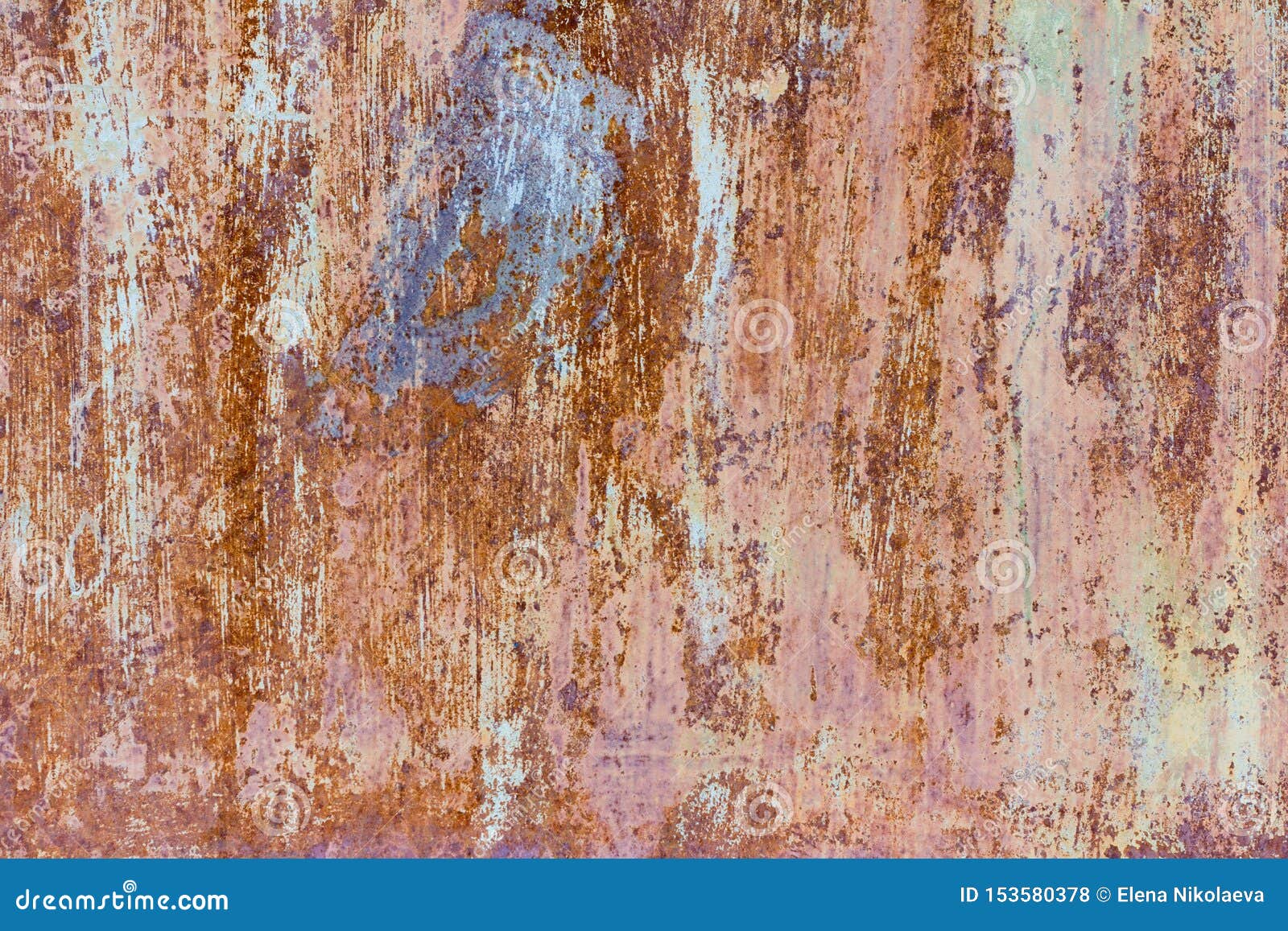 Rust, Rusty Metal Wall, Old Metal Sheet Covered With Paint, Rust And Scratches Stock Photo
