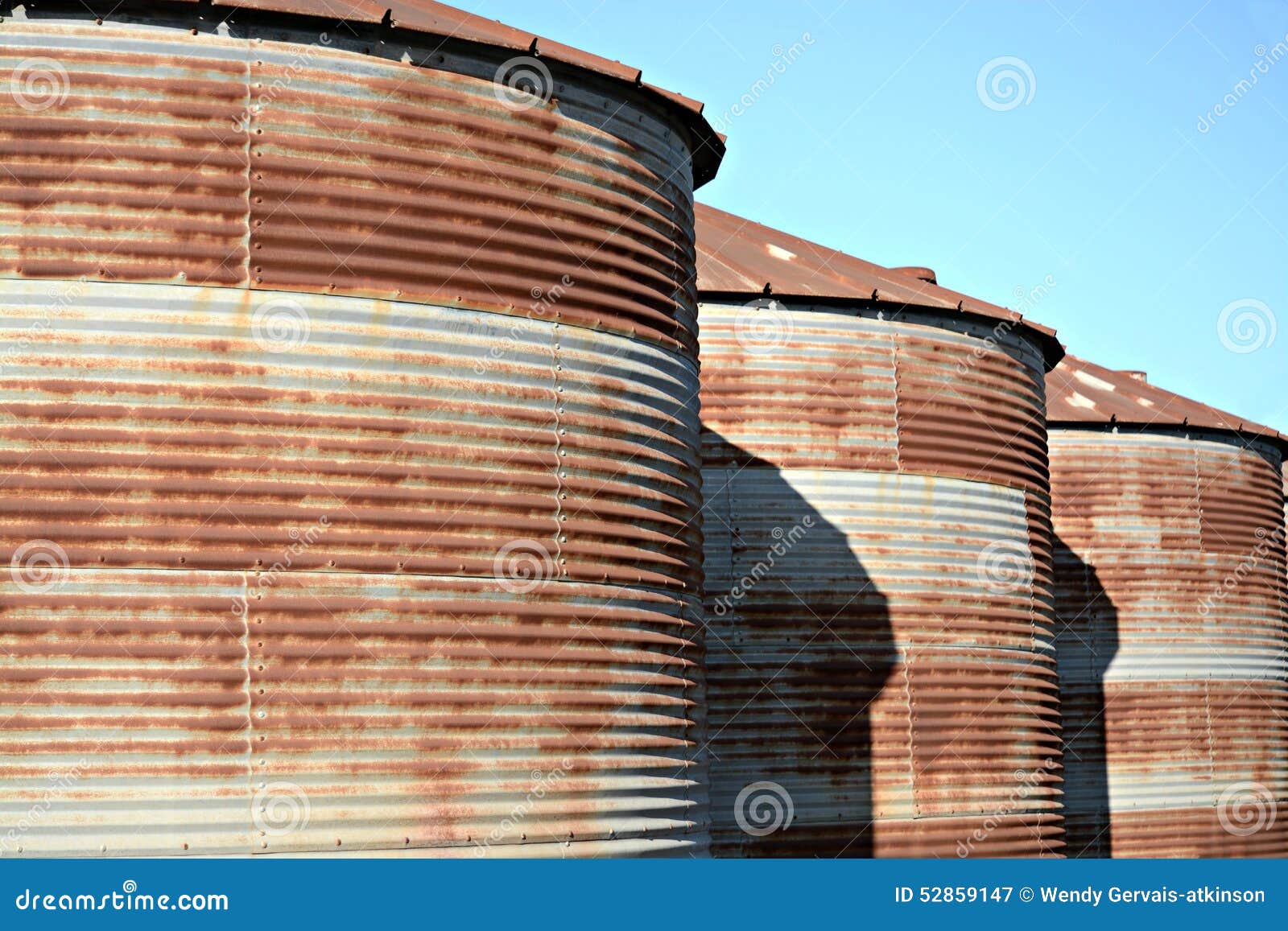 Rusted Feed Silos stock image. Image of abandoned, rusted 52859147