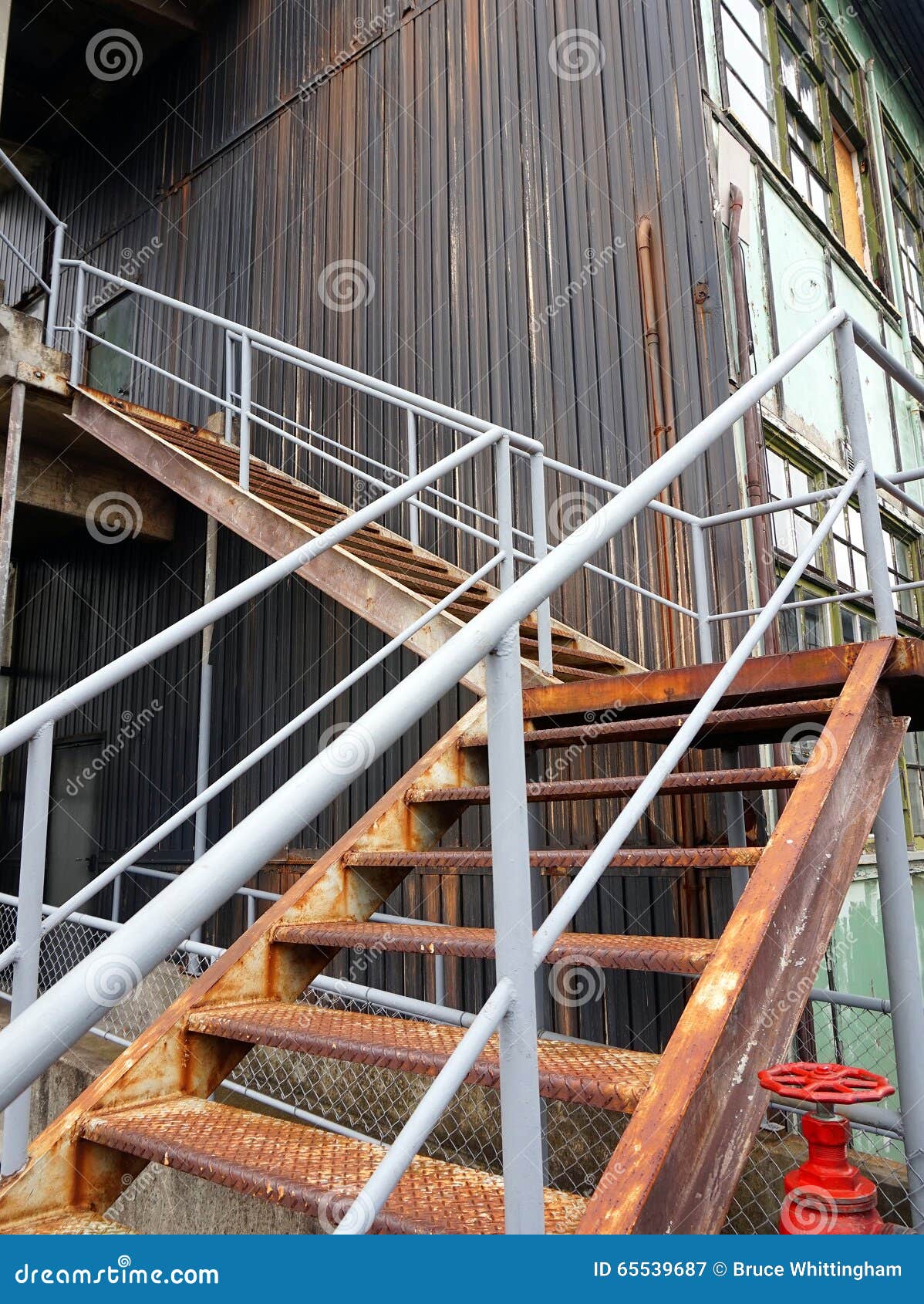 Rusted Metal Stairs stock image. Image of external, faded 65539687