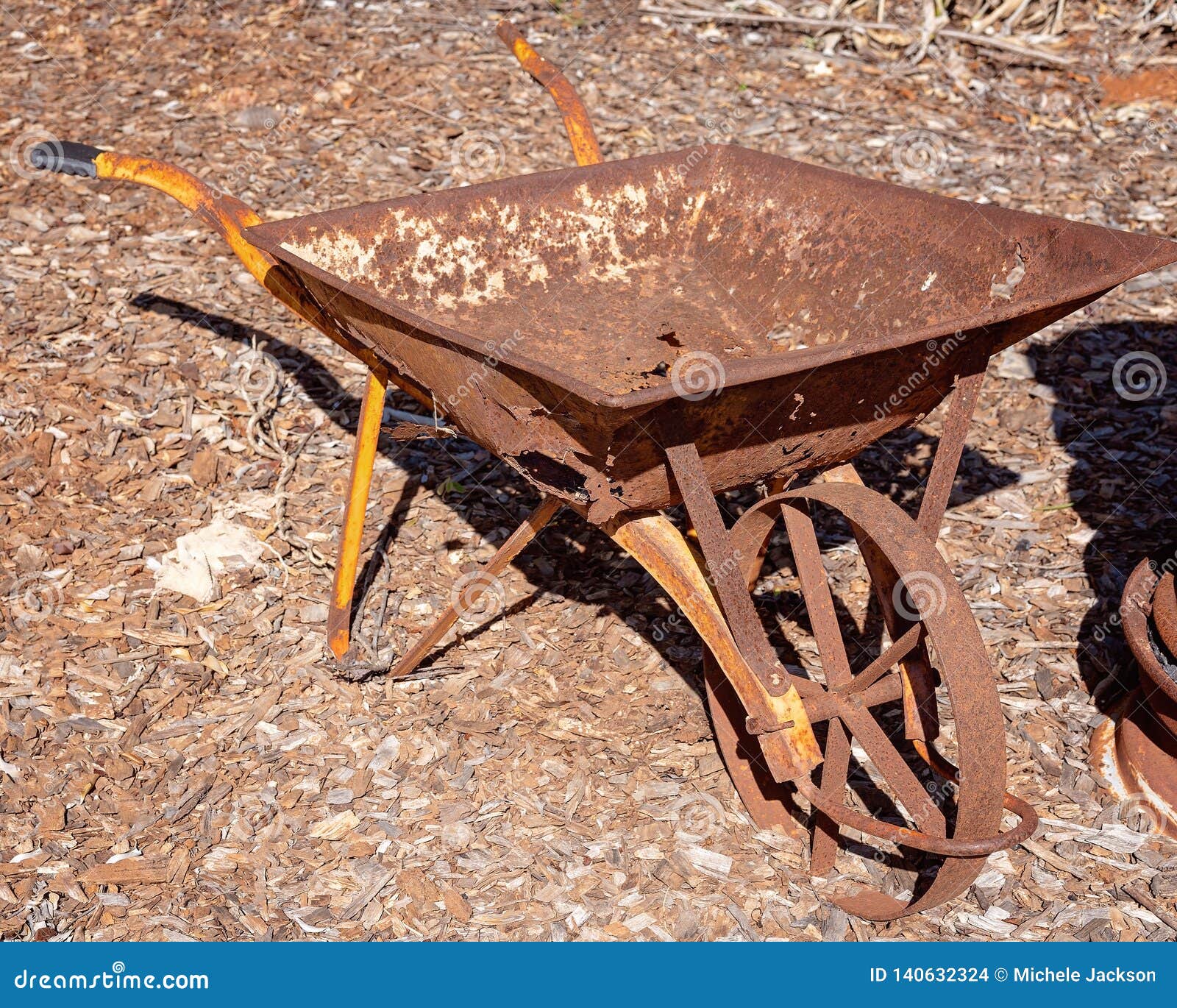 Rusted Old Vintage Wheelbarrow Stock Photo Image Of Handwork Aged