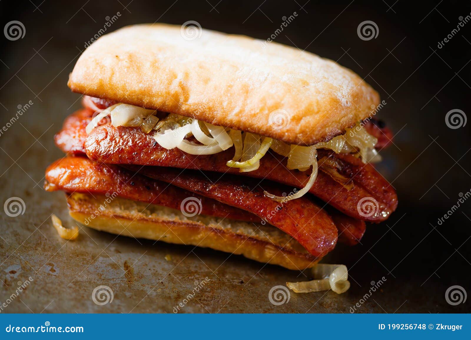 Rustic Argentine Sausage Sandwich Stock Photo Image of sandwich, salt
