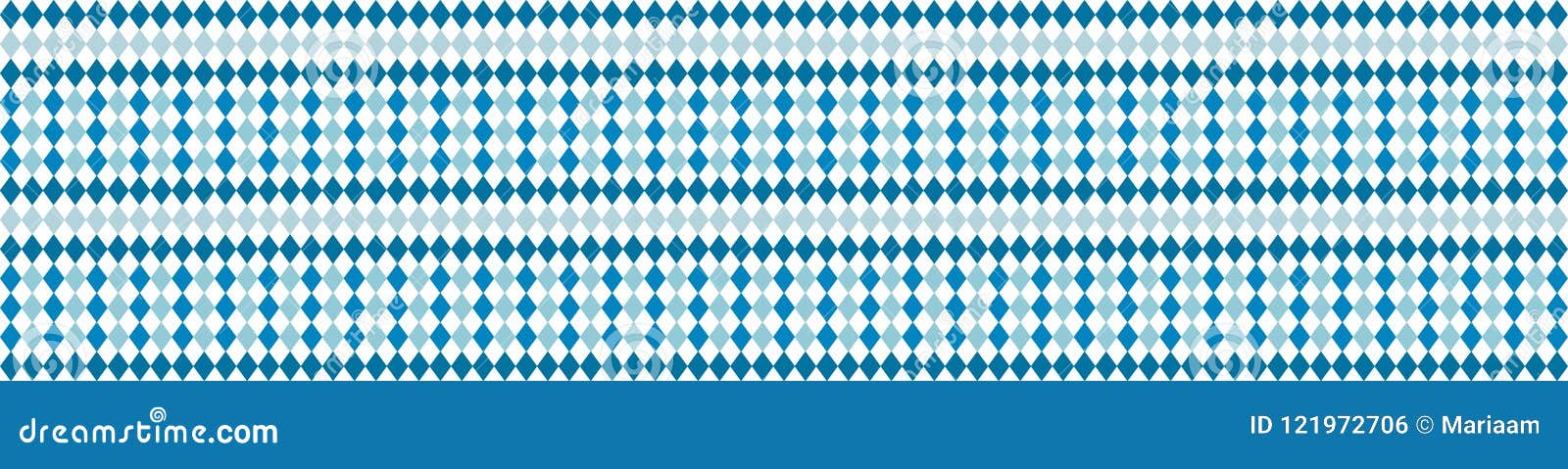 rustic banner for oktoberfest. traditional white and blue rhombus pattern.  banner.