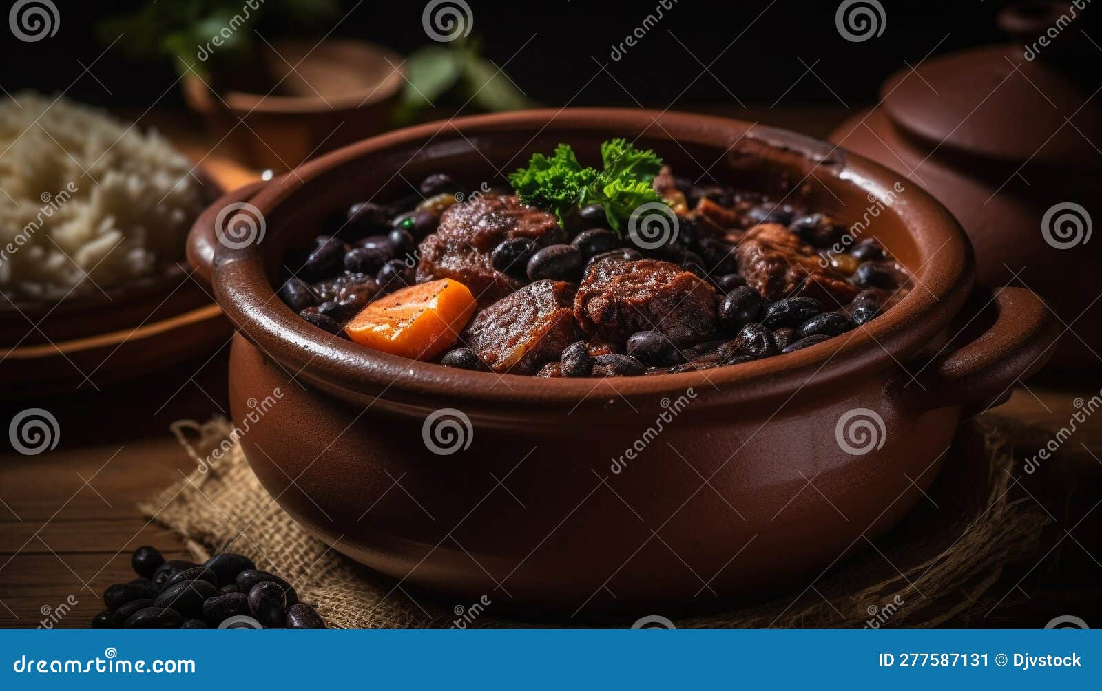 Rustic Beef Stew with Fresh Herbs and Organic Vegetables Cooked
