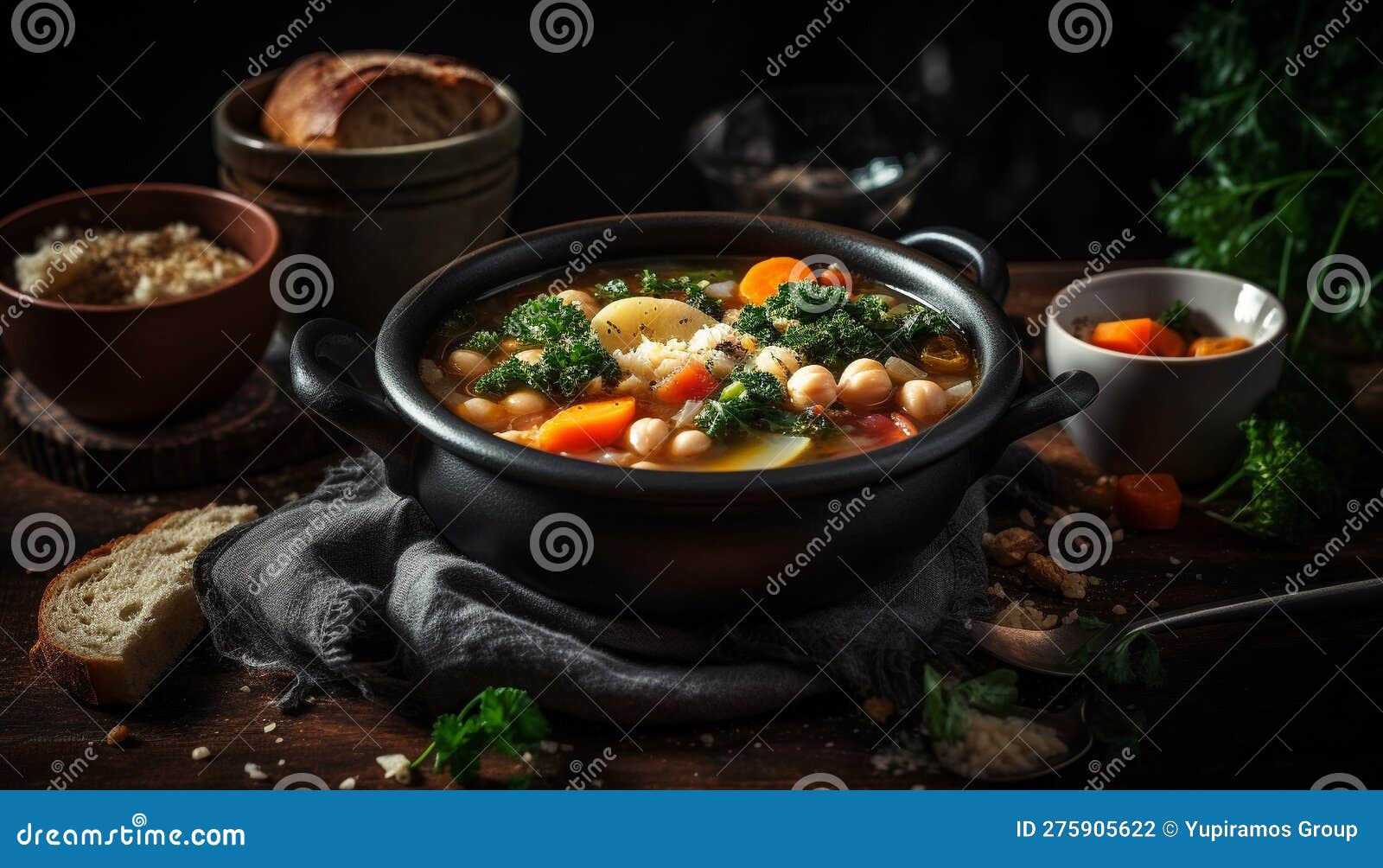Rustic Beef Stew with Fresh Vegetables and Herbs Generated by AI Stock