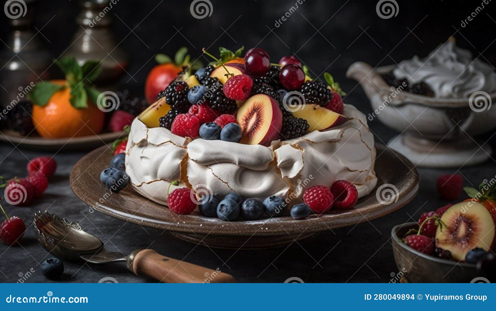 Rustic Berry Dessert with Whipped Cream and Chocolate Indulgence