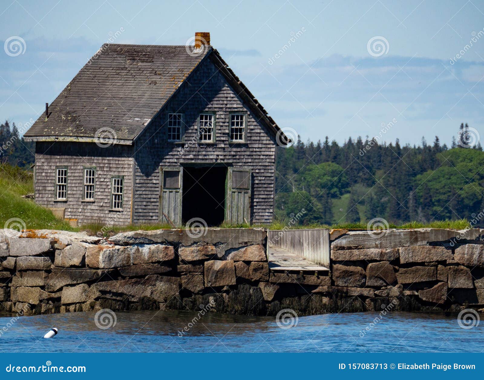 Rustic Boathouse On The Coast Of Maine Stock Image Image 
