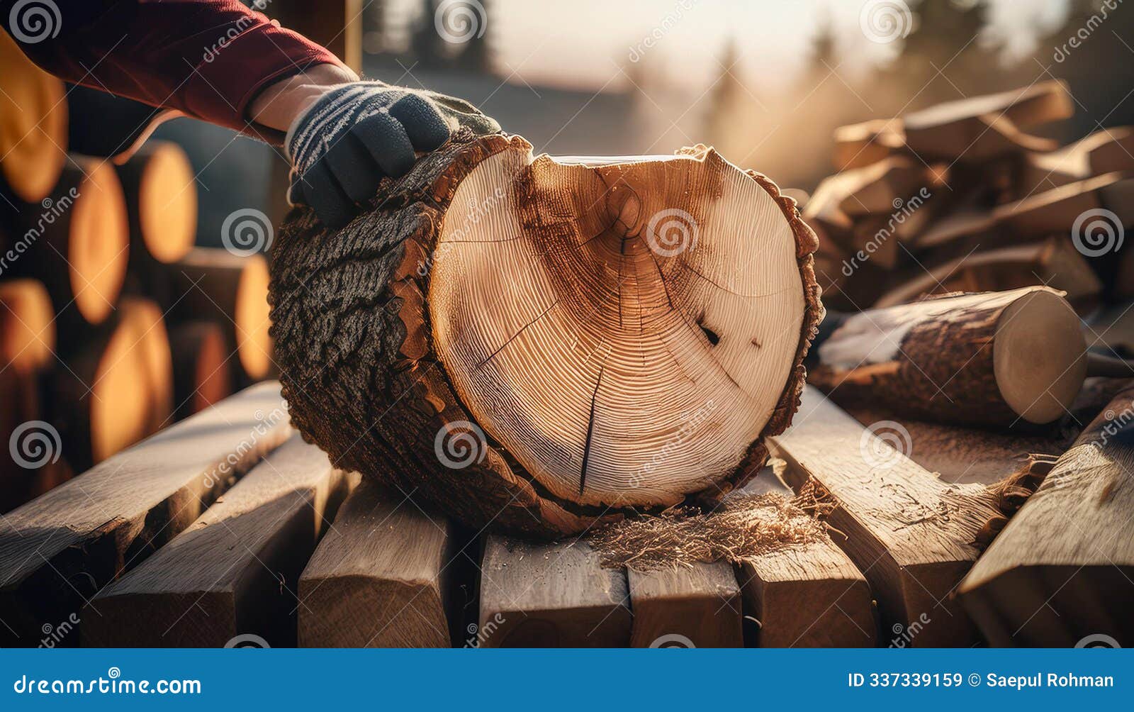 the rustic charm of a tradition wood splitting for winter warmth