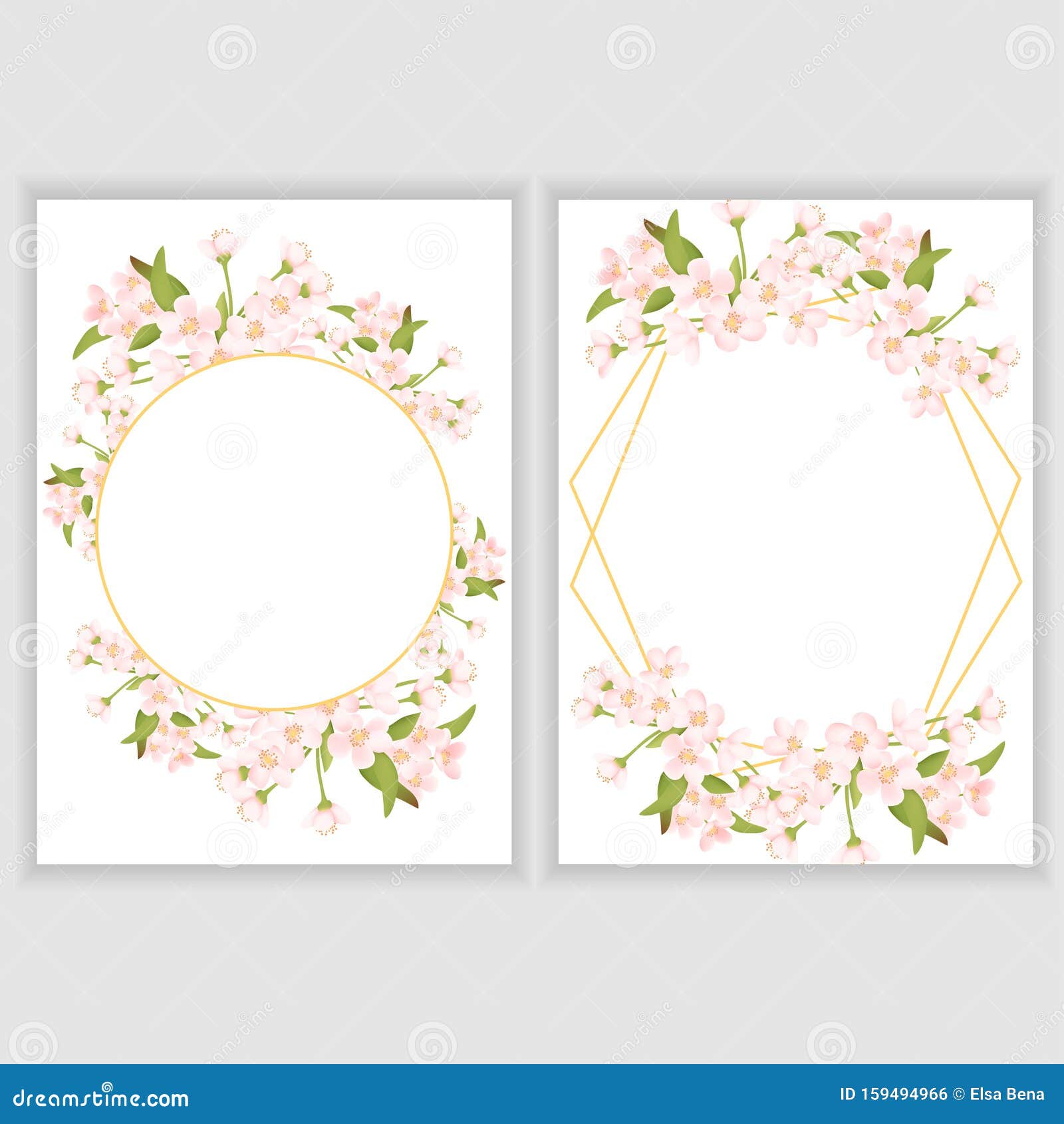 Greeting Card Template with Cherry Blossom Frame Stock Inside Template For Cards To Print Free