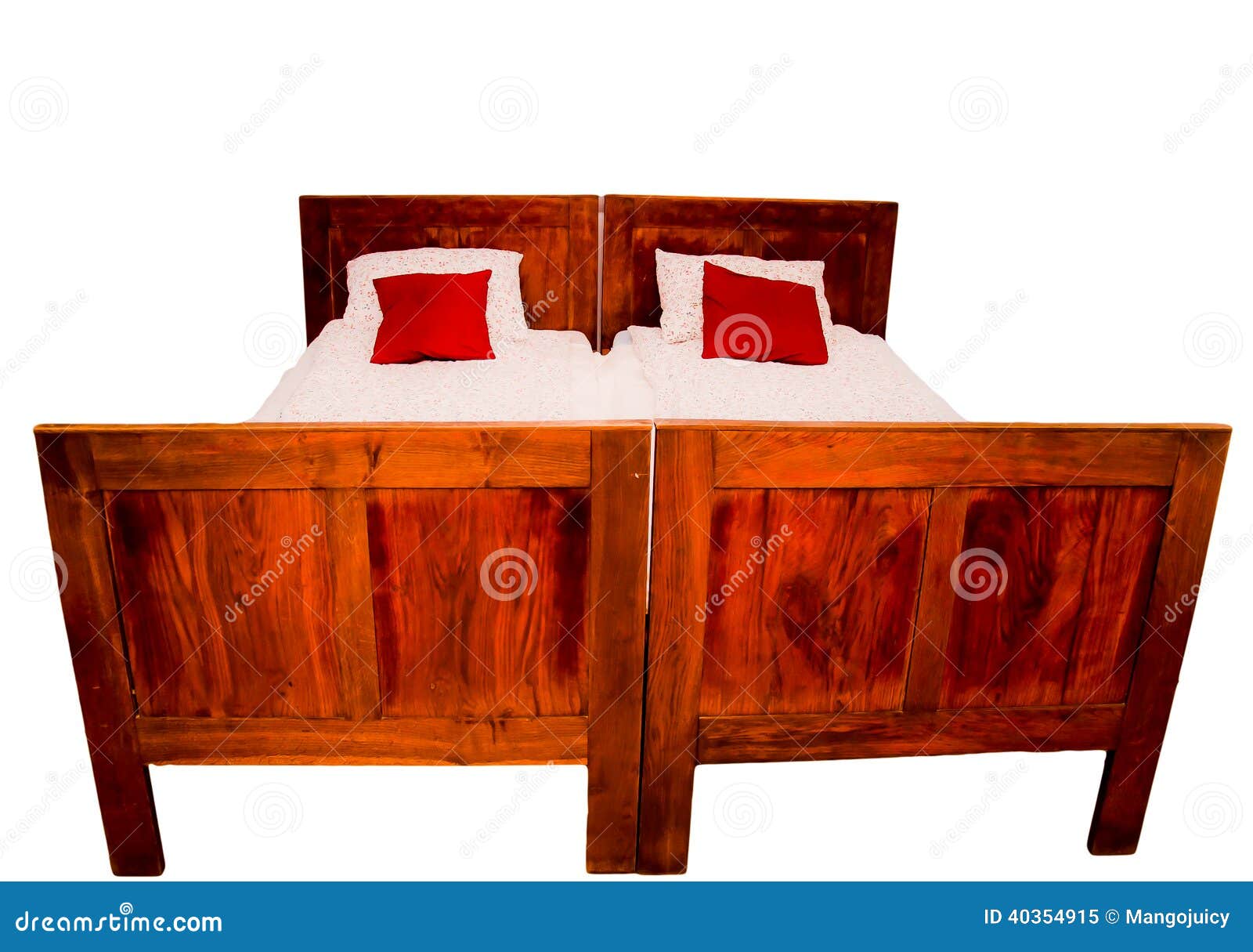 Rustic Double Bed Isolated Stock Image Image of craft, designed
