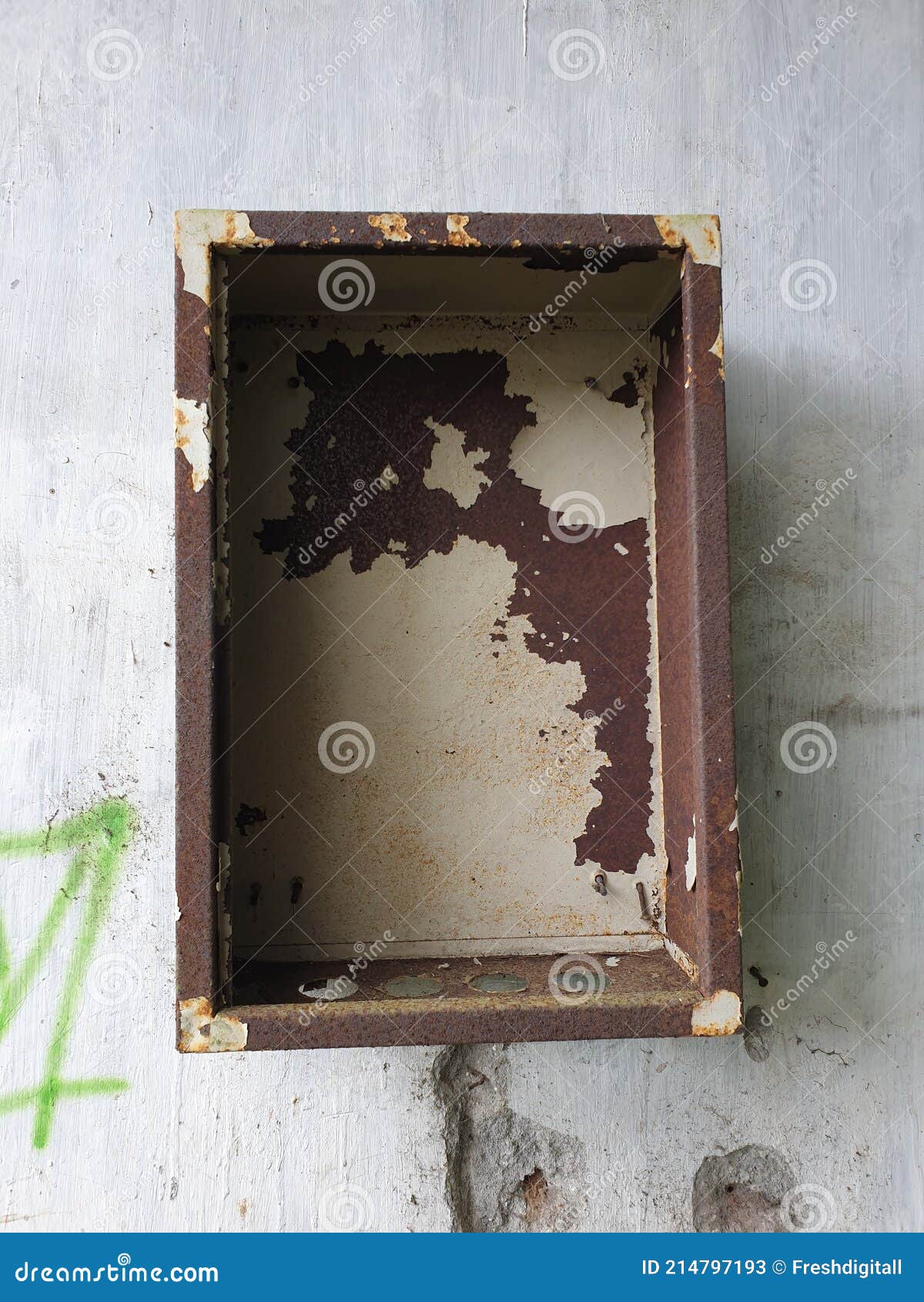 Rustic electricity box stock image. Image of wall, window 214797193