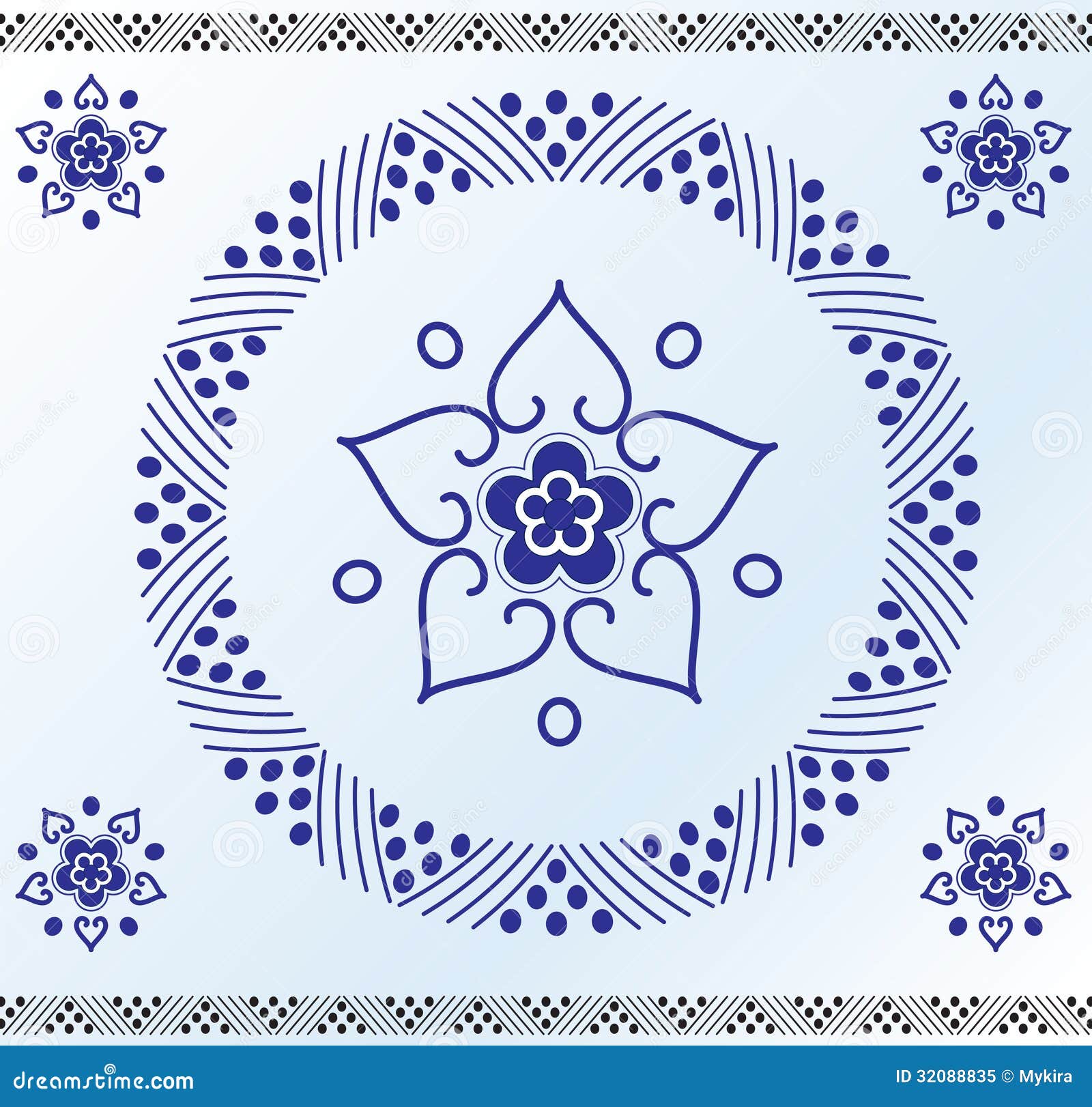 Download Rustic floral frame stock vector. Illustration of color - 32088835