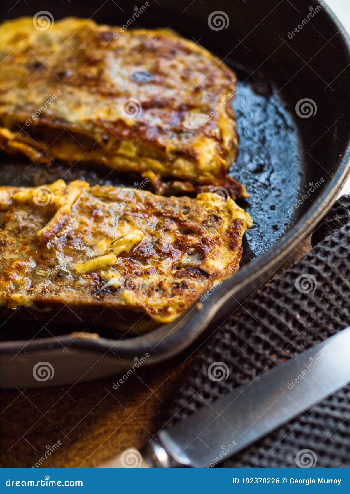Rustic French Toast in Cast Iron Pan Stock Photo Image of farm, moody