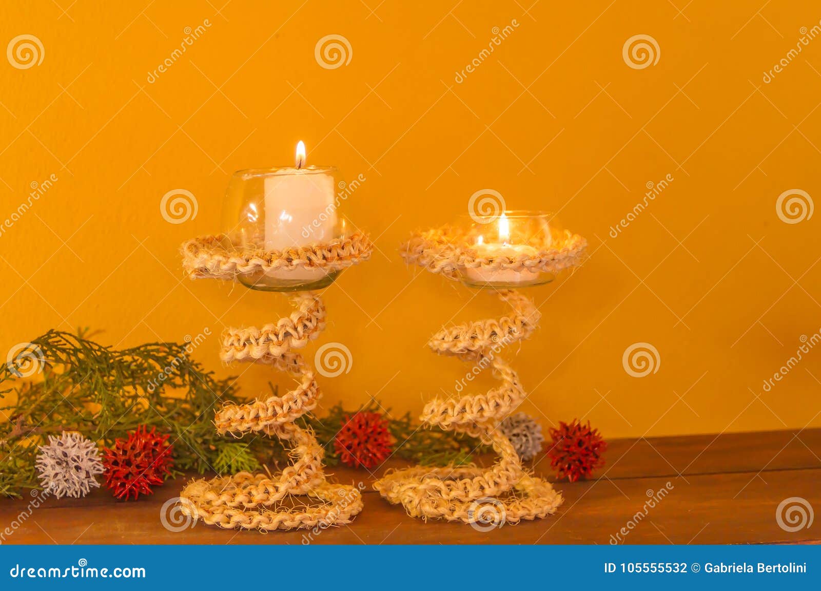 Rustic Handmade Candlesticks Stock Photo Image of candle, craft