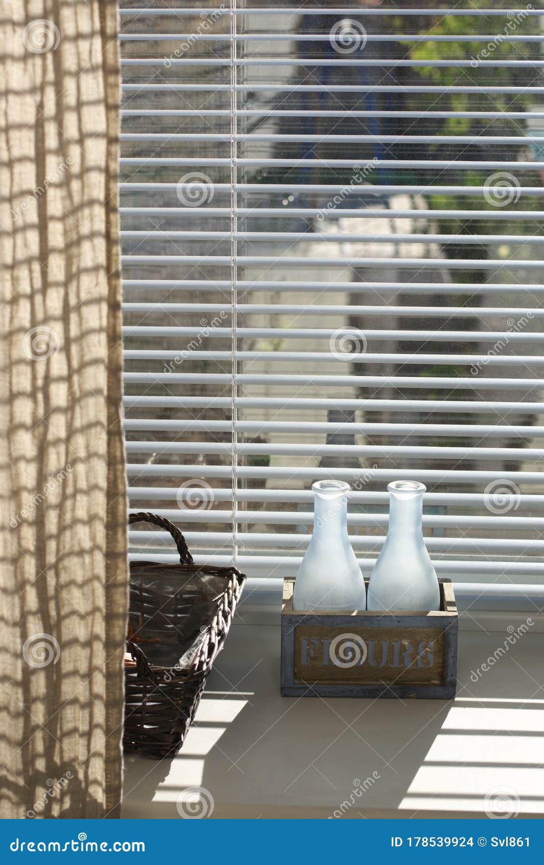 Rustic Home Decor On Window With Blinds Stock Photo - Image of Rustic Home Decor On Window With Blinds Stock Photo - Image of