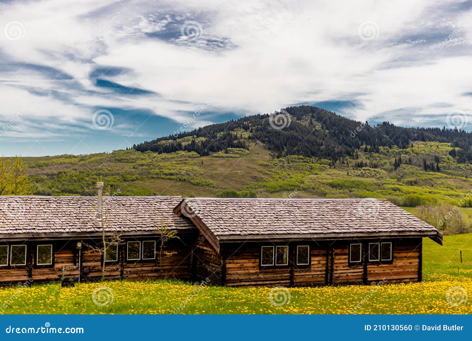 Rustic Houses in the Countryside. Beaver Mines, Alberta, Canada Stock