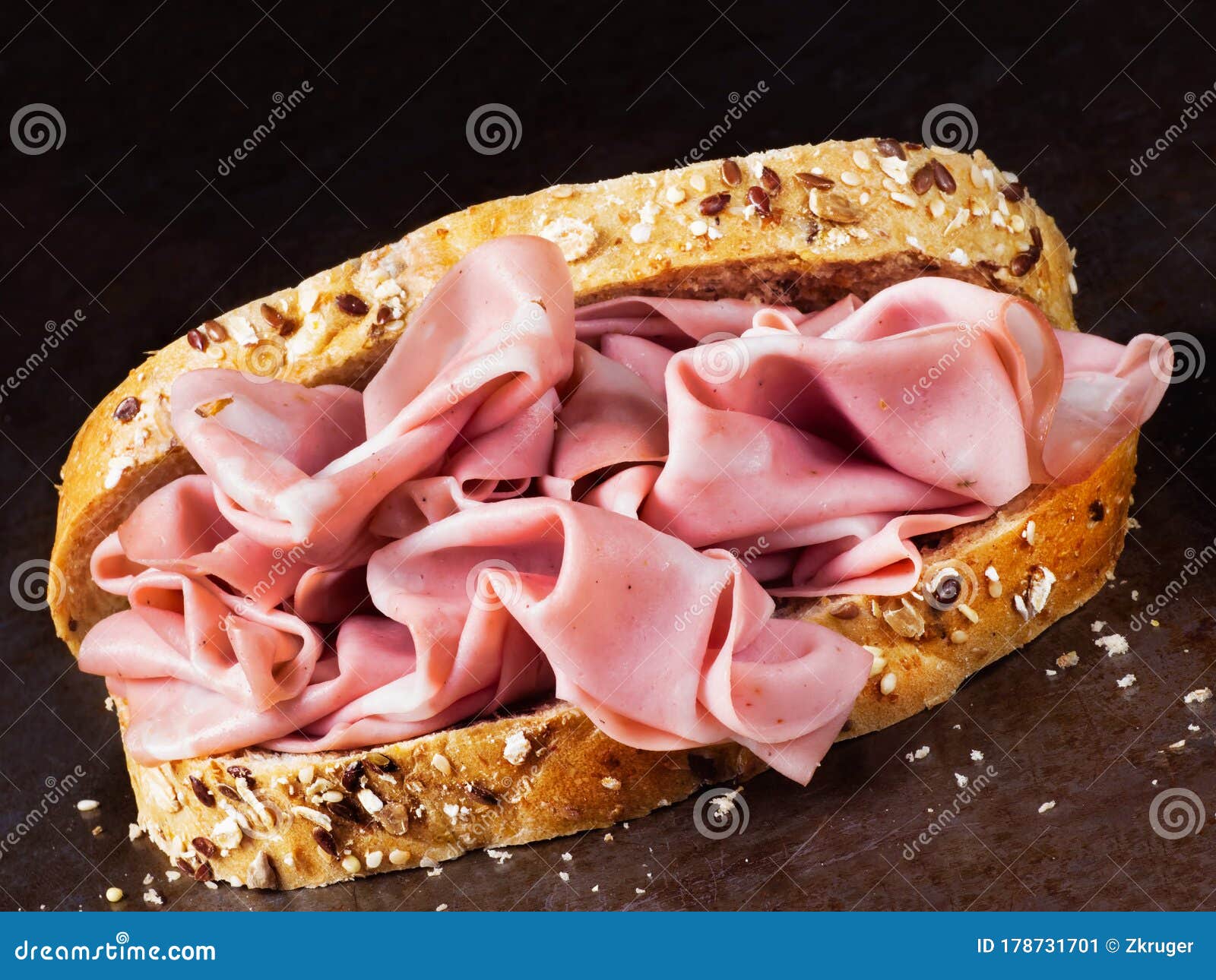 Rustic Italian Mortadella Sandwich Stock Image Image of meal, cooked