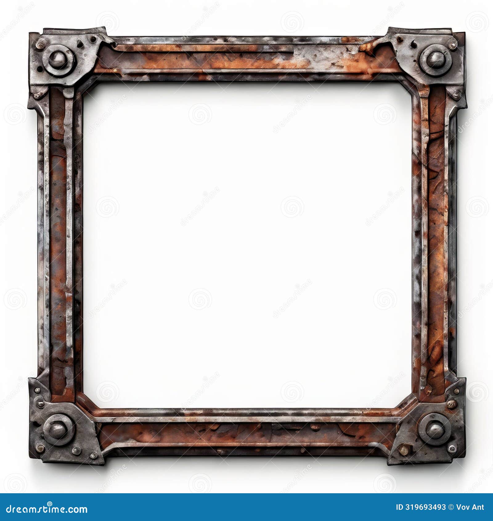 rustic metal frame a frame made of aged or rusted metal mateial