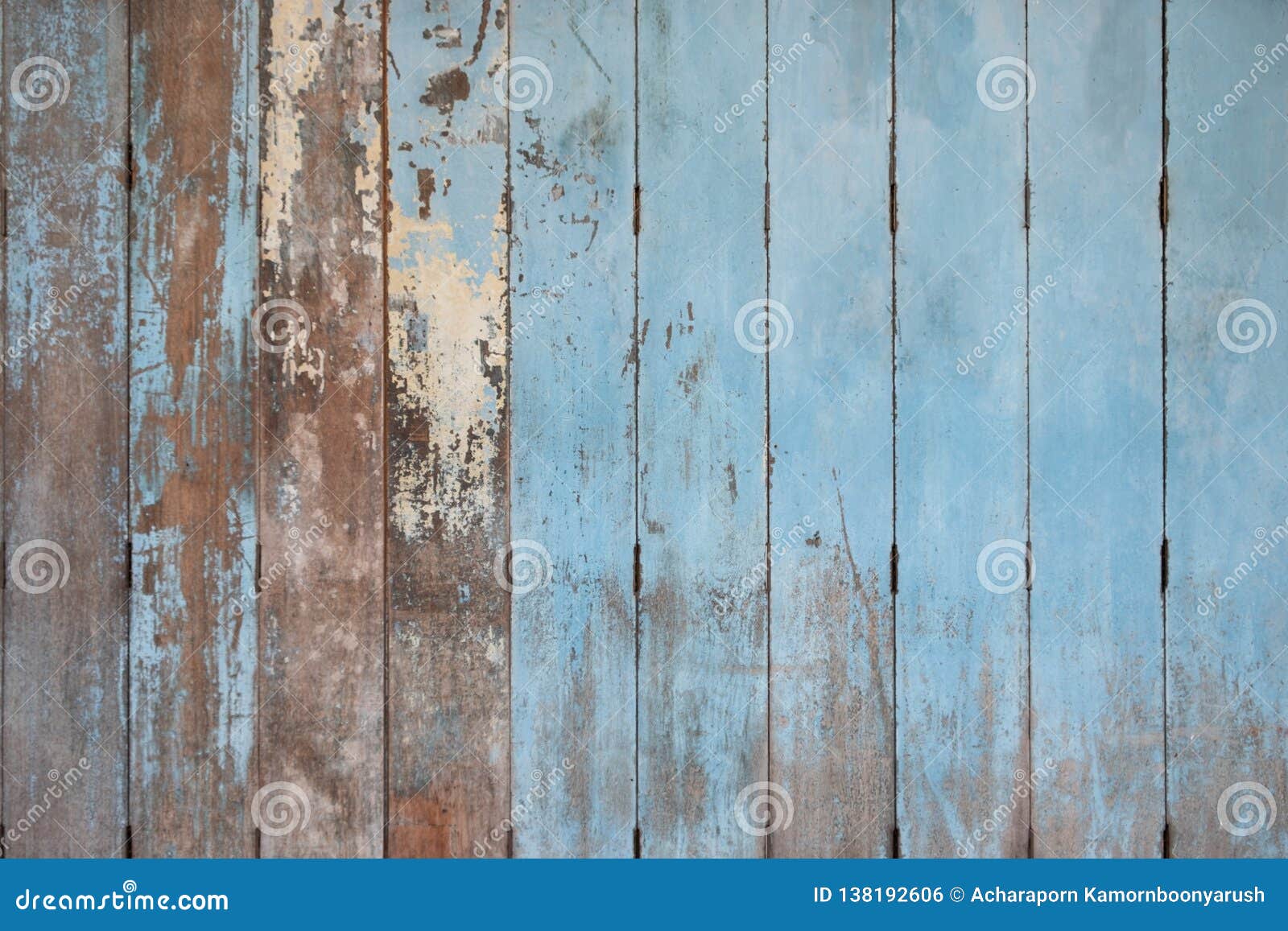 rustic old blue wooden background. wood planks