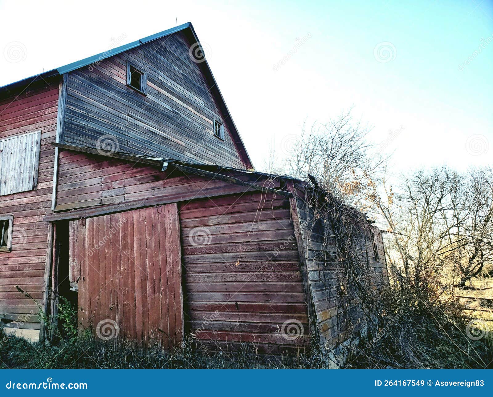 Rustic Red Barn in Nebraska Stock Image Image of farm, house 264167549