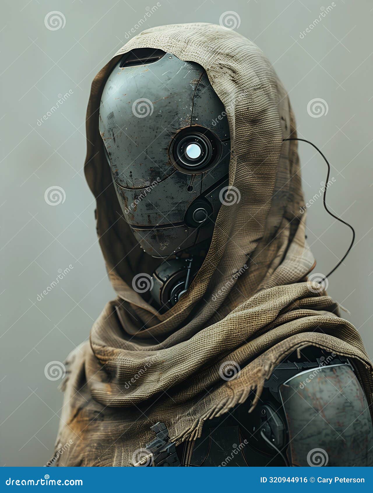 rustic robotic: a portrait of a minimalist cyborg merchant monk