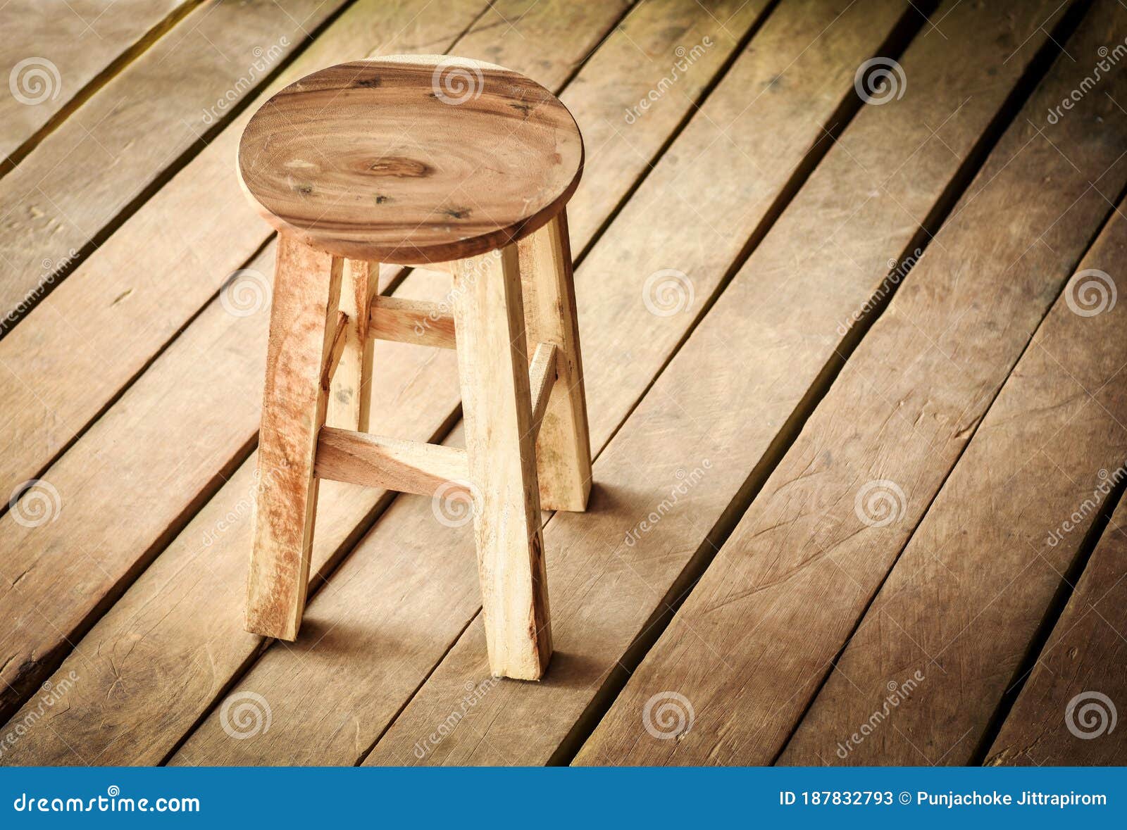 Rustic Wooden Round Chair in Traditional House. Stock Image Image of