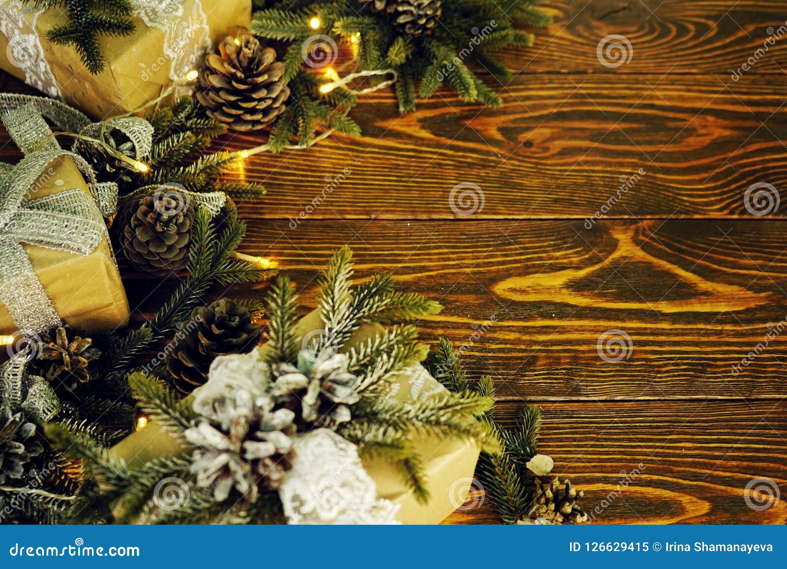 Rustic Styled New Year , Vintage Style Wooden Texture Background. Happy ...