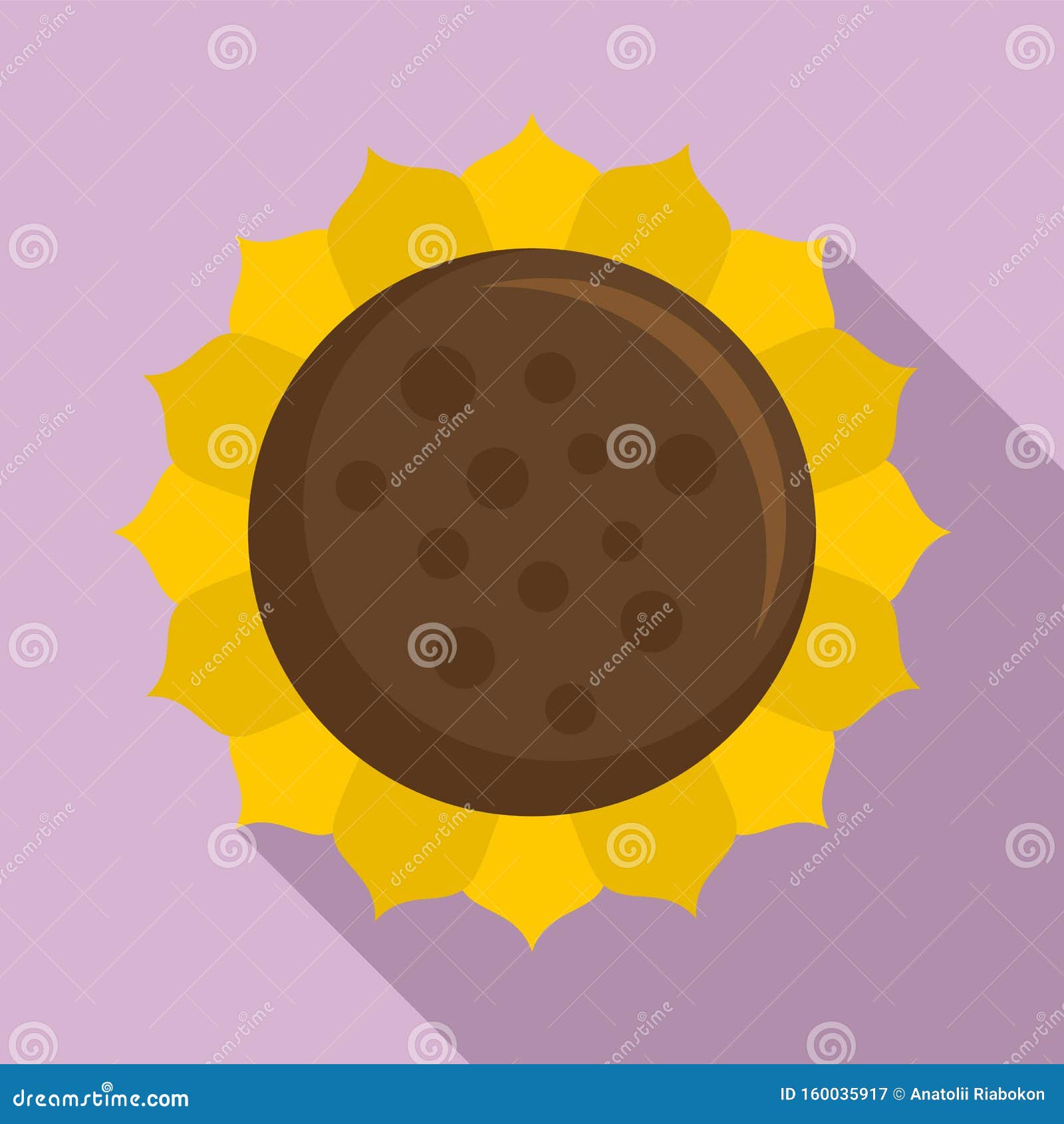 Download Rustic Sunflower Icon, Flat Style Stock Vector ...