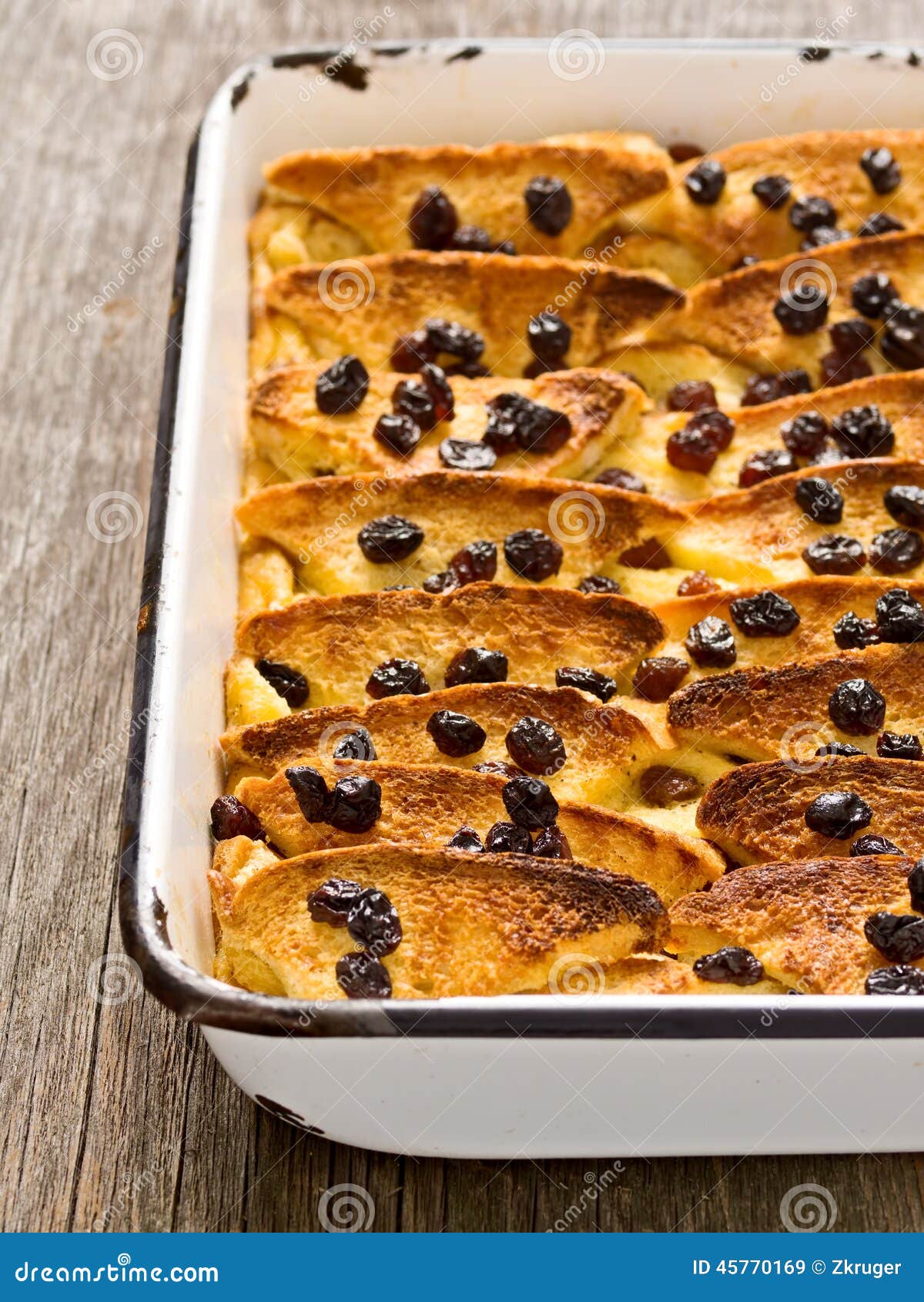 Rustic Traditional British Bread and Butter Pudding Stock Image Image