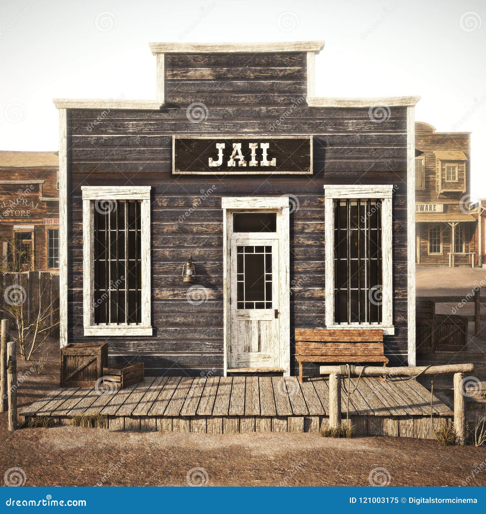 rustic western town jail.