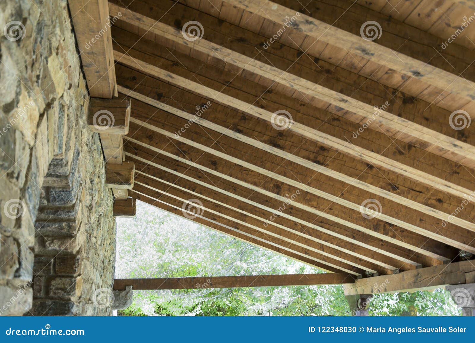 Rustic Wooden Ceiling Stock Photo Image Of Ceiling 122348030