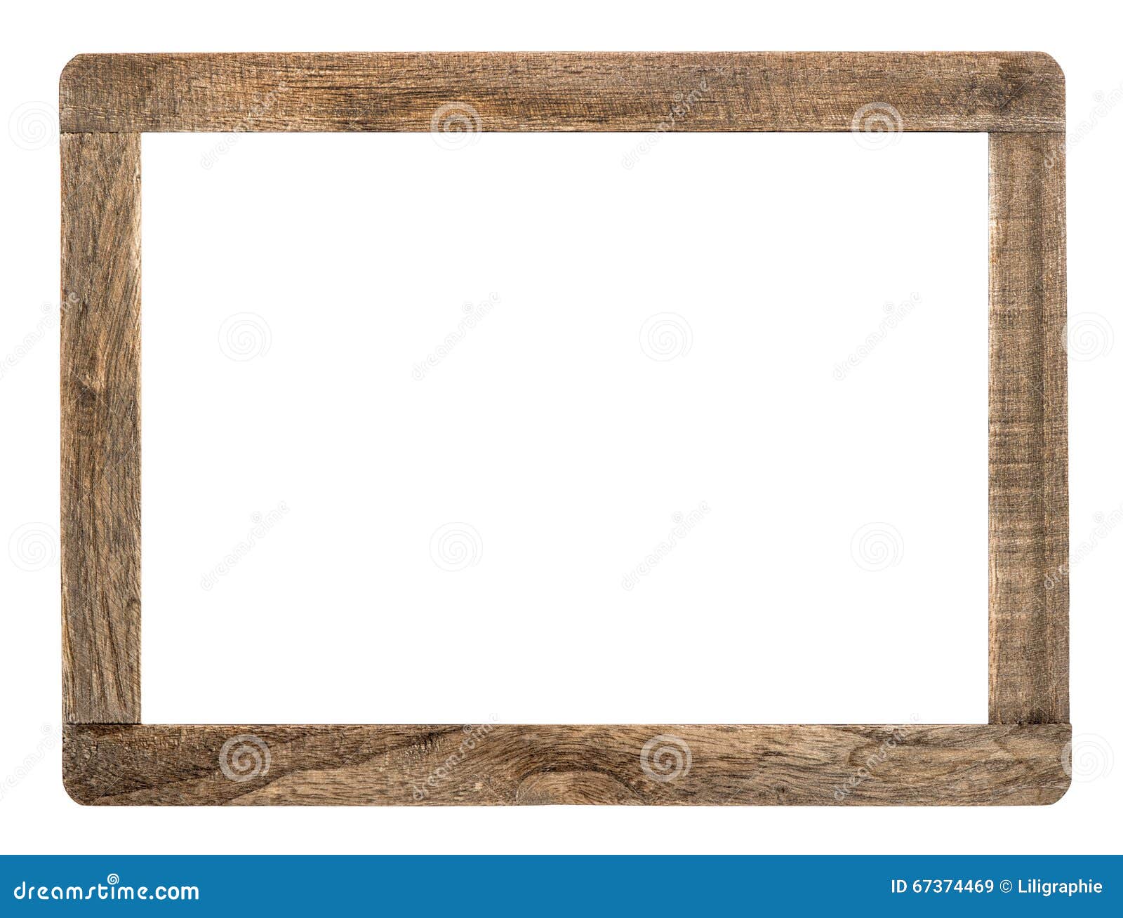 rustic wooden frame  on white