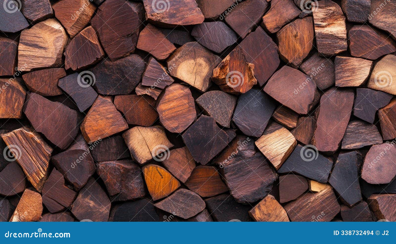 rustic wooden log stack background with natural texture and rich brown tones