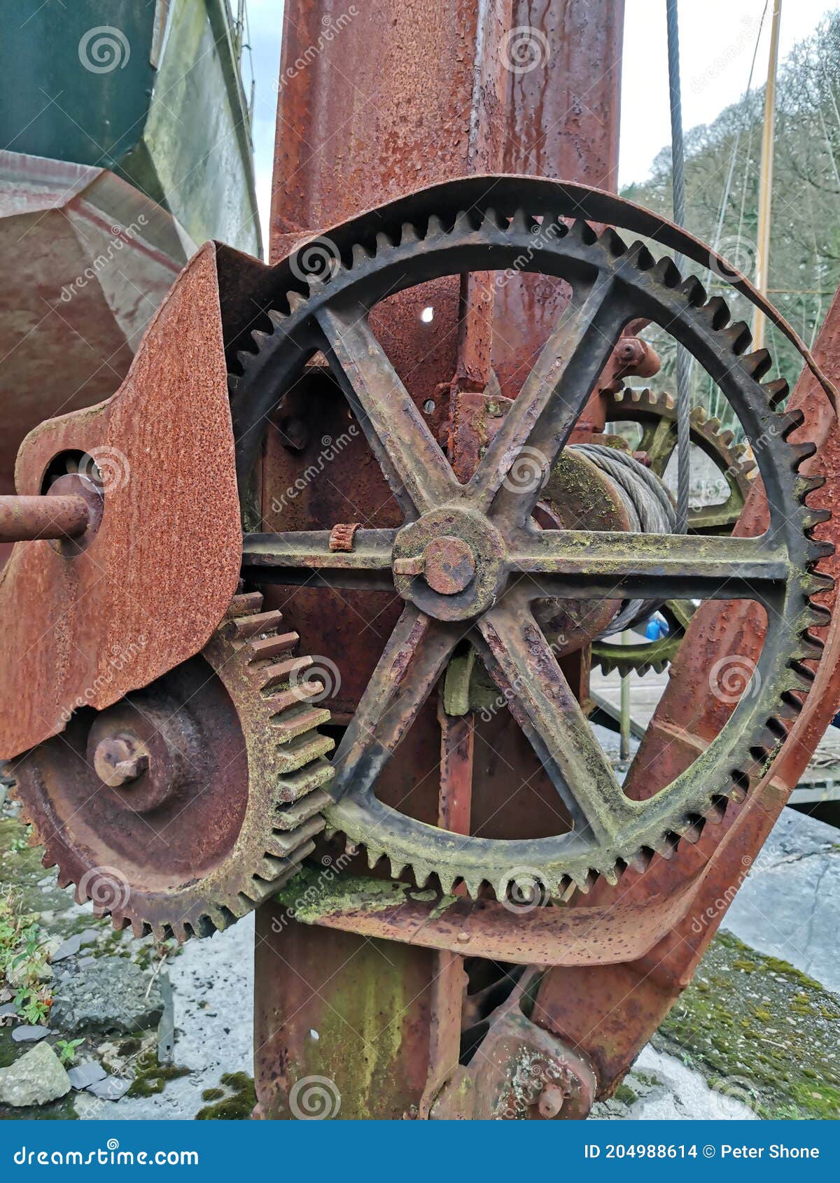The Rusting Cast Iron Single Span Footbridge Crossing The Sluice Gates