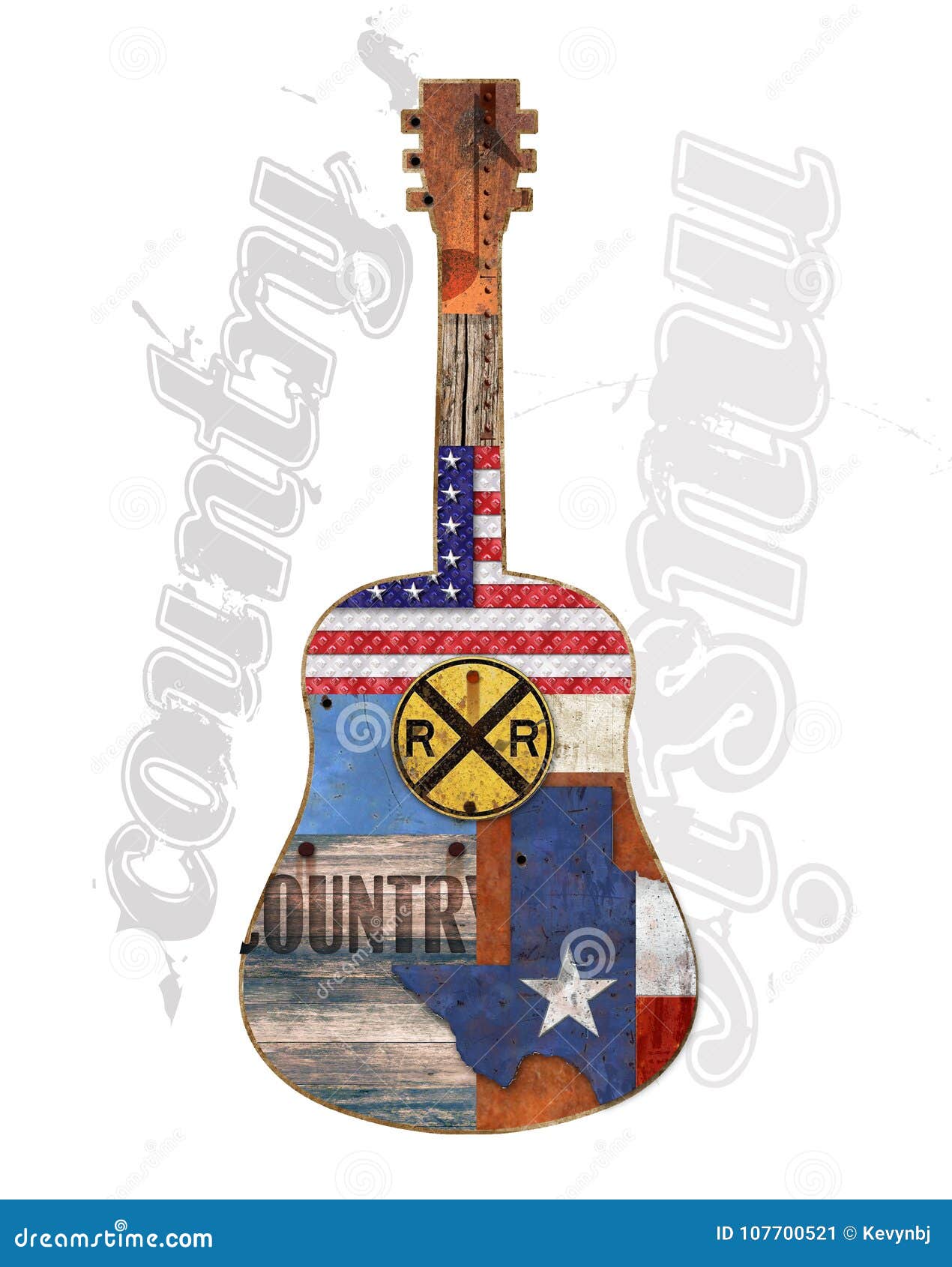 Rustique Américain De Guitare De Musique Country Illustration Stock -  Illustration du espèces, logo: 107700521